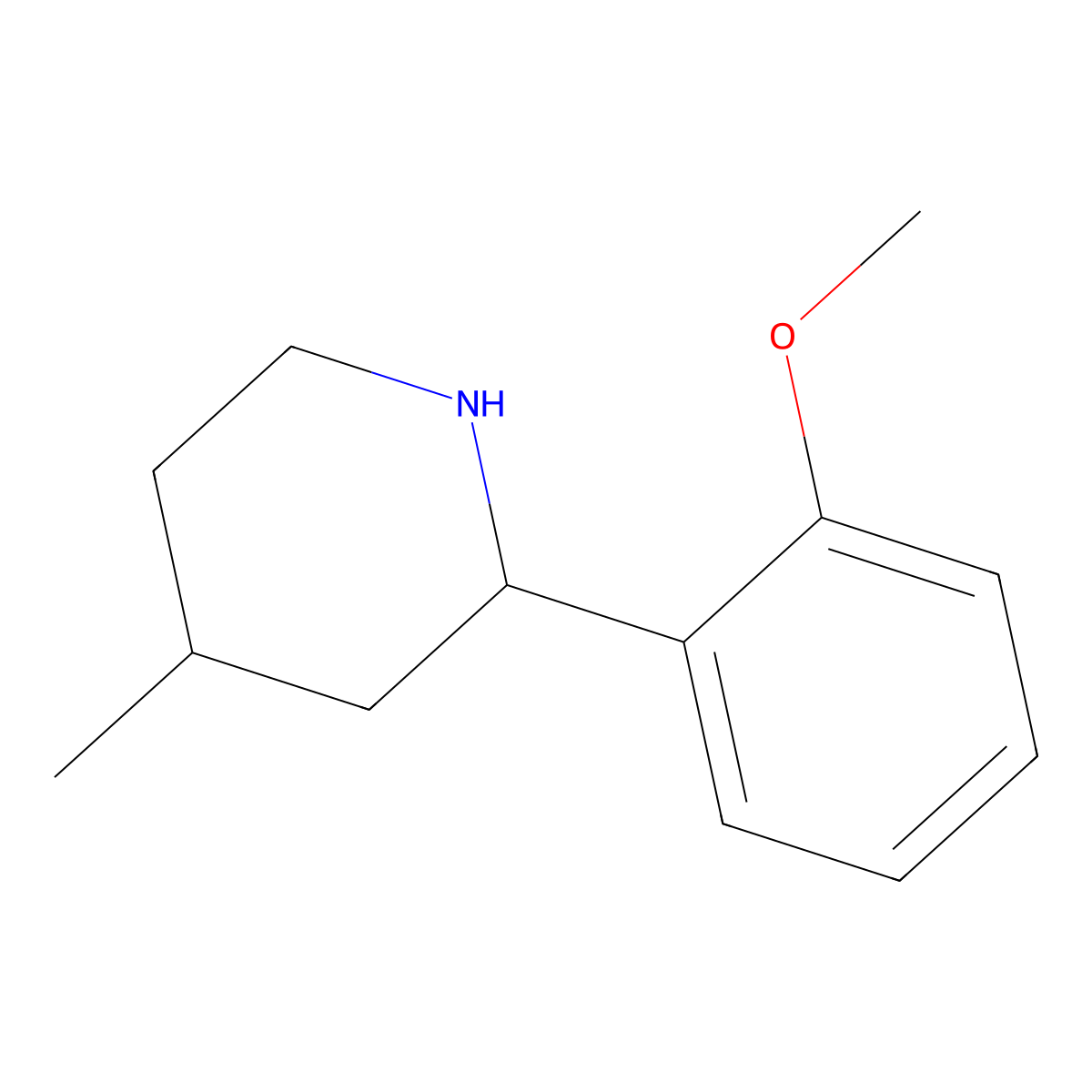 2-(2-Methoxyphenyl)-4-methylpiperidine molecular structure, CAS 1343293-79-7