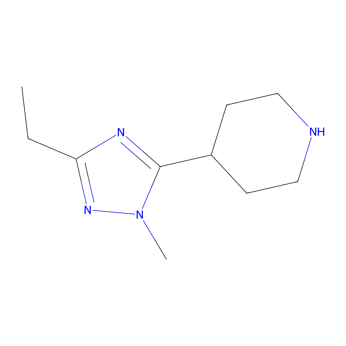 4-(3-Ethyl-1-methyl-1h-1,2,4-triazol-5-yl)piperidine molecular structure, CAS 1343295-11-3