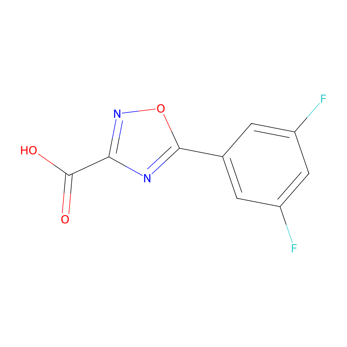 5-(3,5-Difluorophenyl)-1,2,4-oxadiazole-3-carboxylic acid molecular structure, CAS 1343295-74-8