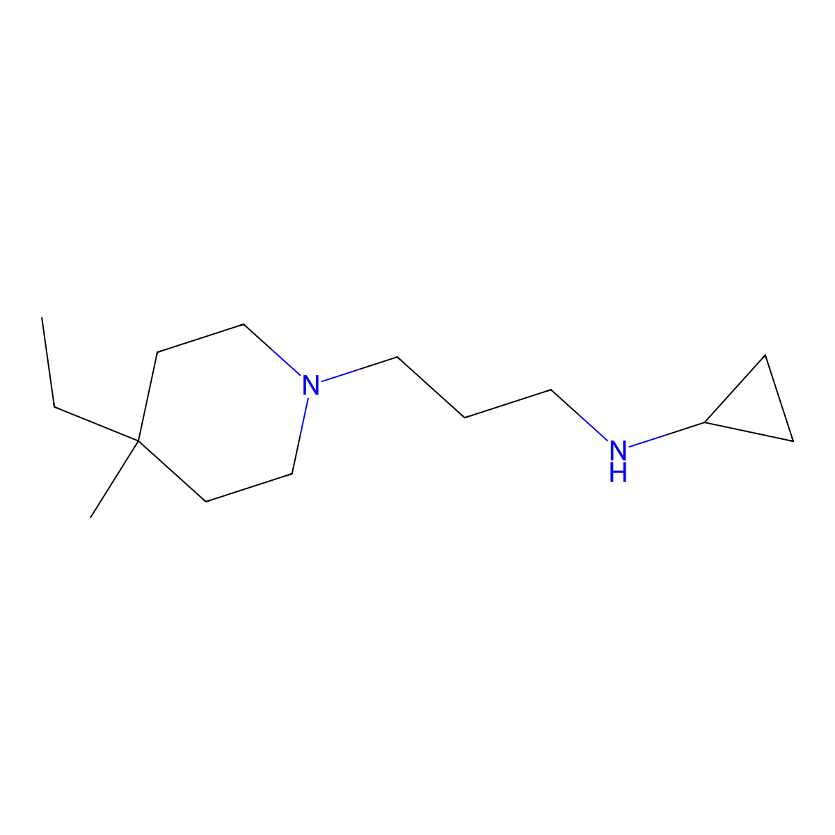 N-[3-(4-ethyl-4-methylpiperidin-1-yl)propyl]cyclopropanamine molecular structure, CAS 1343296-07-0