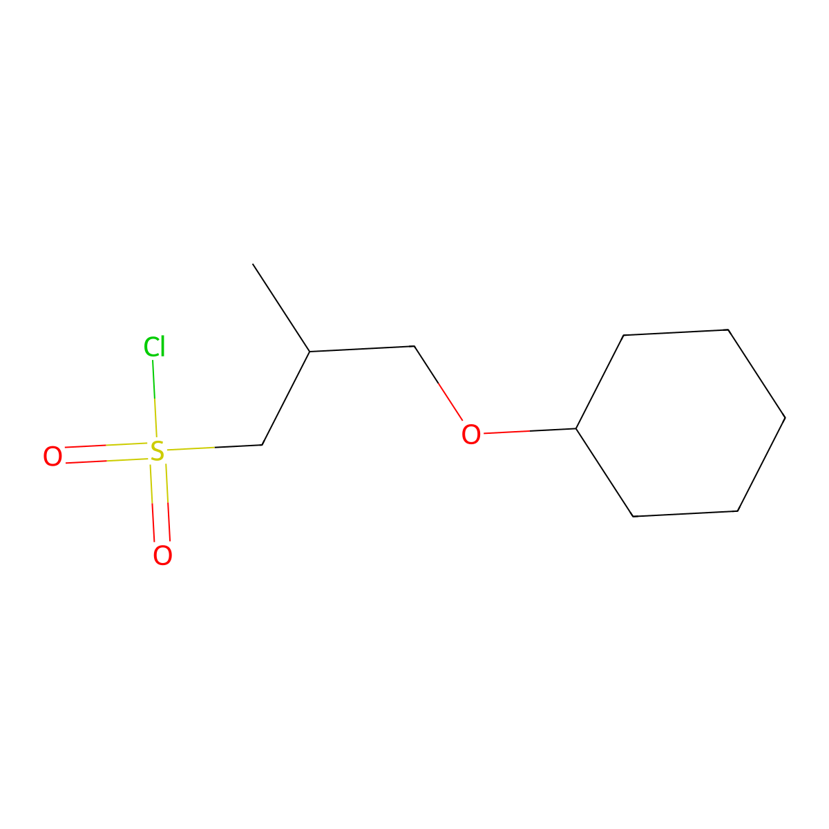 3-(Cyclohexyloxy)-2-methylpropane-1-sulfonyl chloride molecular structure, CAS 1343299-81-9