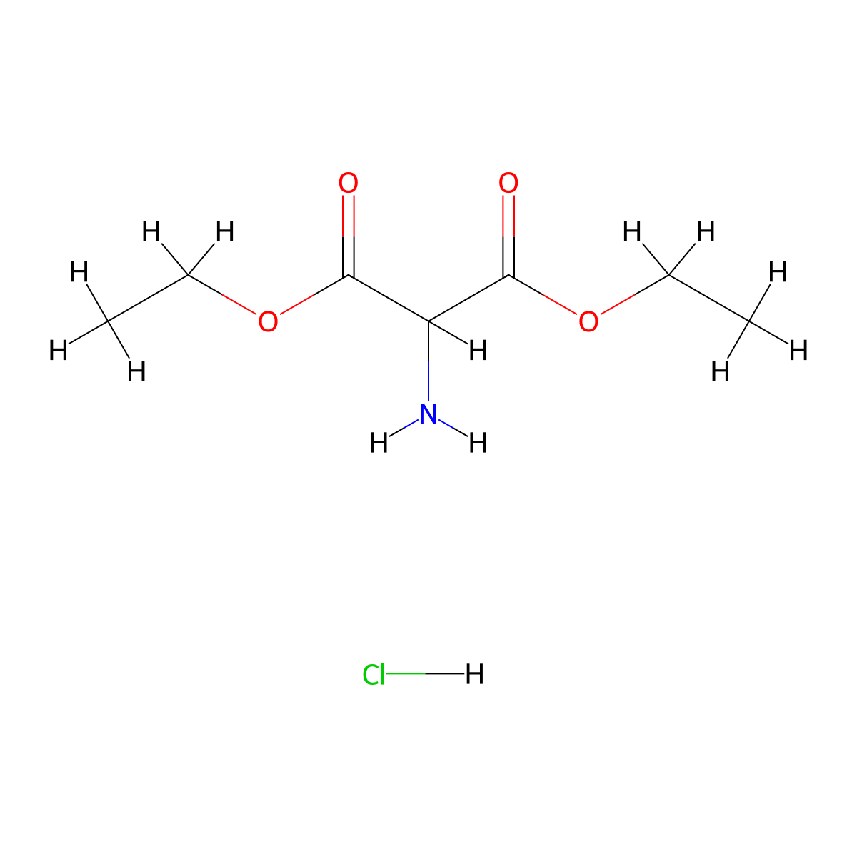 Propanedioic acid, 2-amino-, 1,3-diethyl ester, hydrochloride (1:1) molecular structure, CAS 13433-00-6