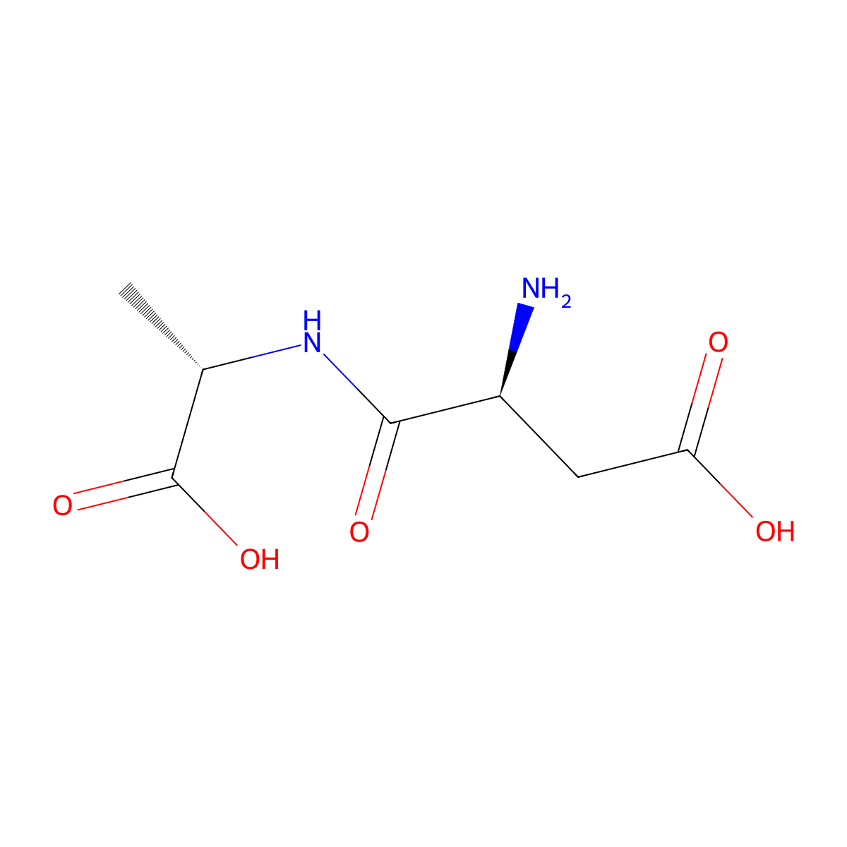 Aspartylalanine molecular structure, CAS 13433-02-8