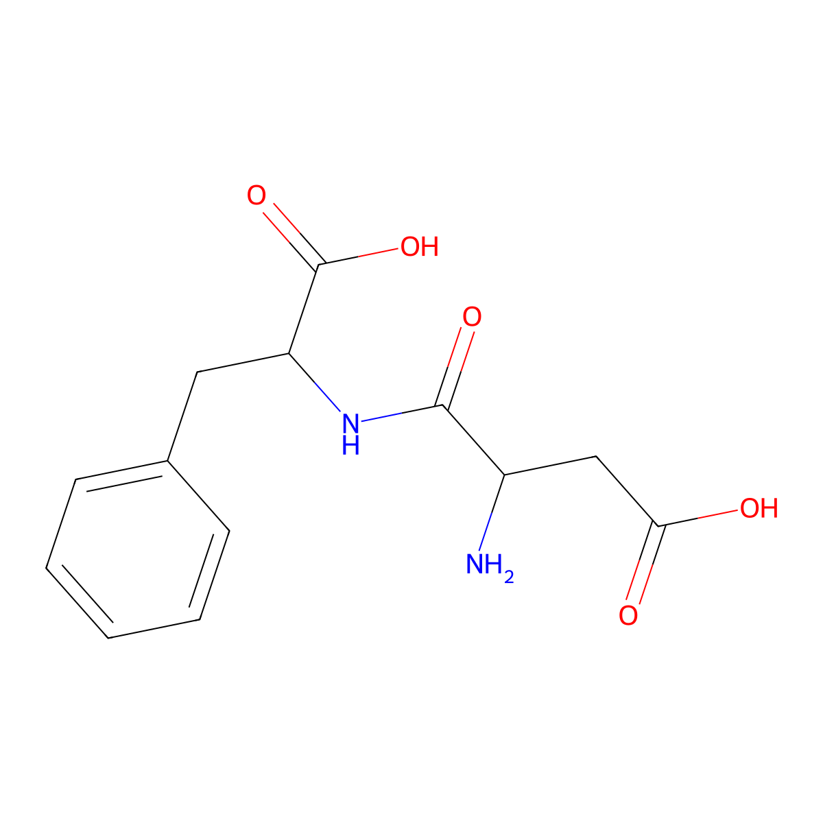 L-Aspartyl-L-phenylalanine molecular structure, CAS 13433-09-5