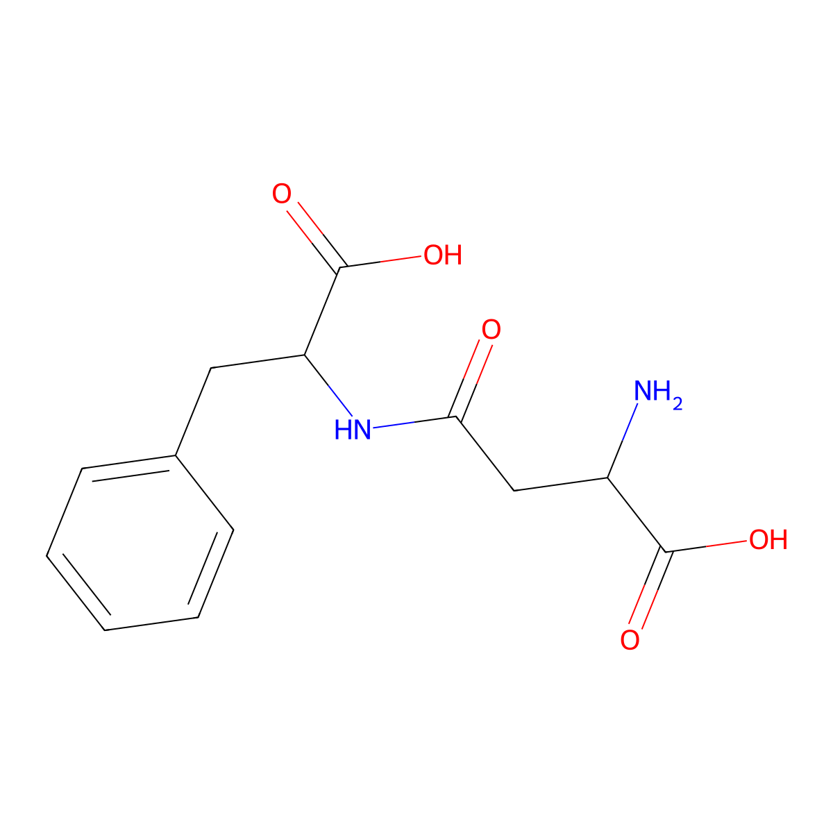 L-beta-Aspartyl-L-phenylalanine molecular structure, CAS 13433-10-8