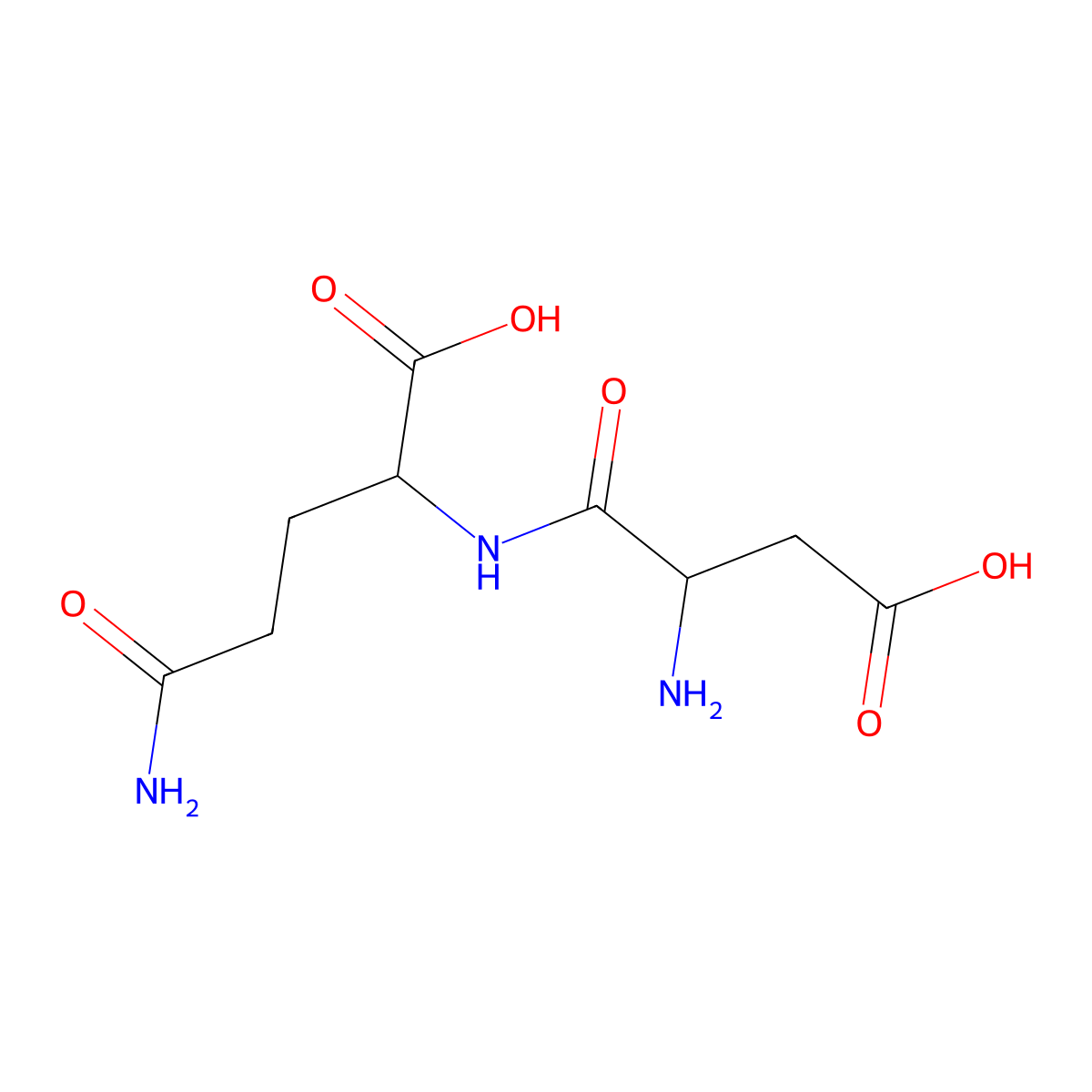 alpha-L-Aspartyl-L-glutamine molecular structure, CAS 13433-13-1