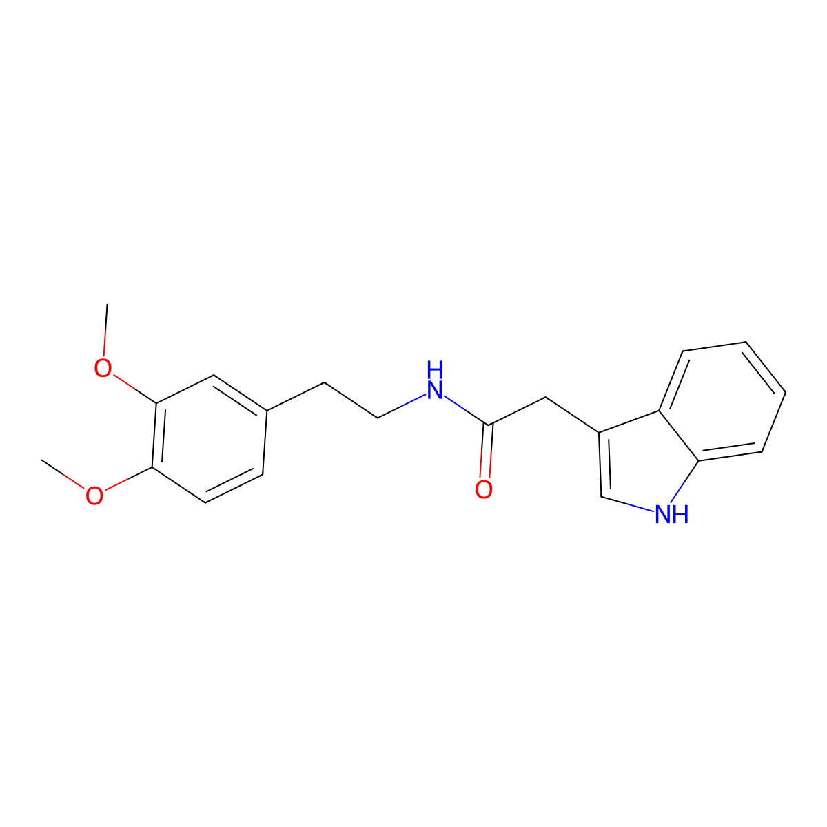 N-(2-(3,4-Dimethoxyphenyl)ethyl)-1H-indole-3-acetamide molecular structure, CAS 13433-48-2