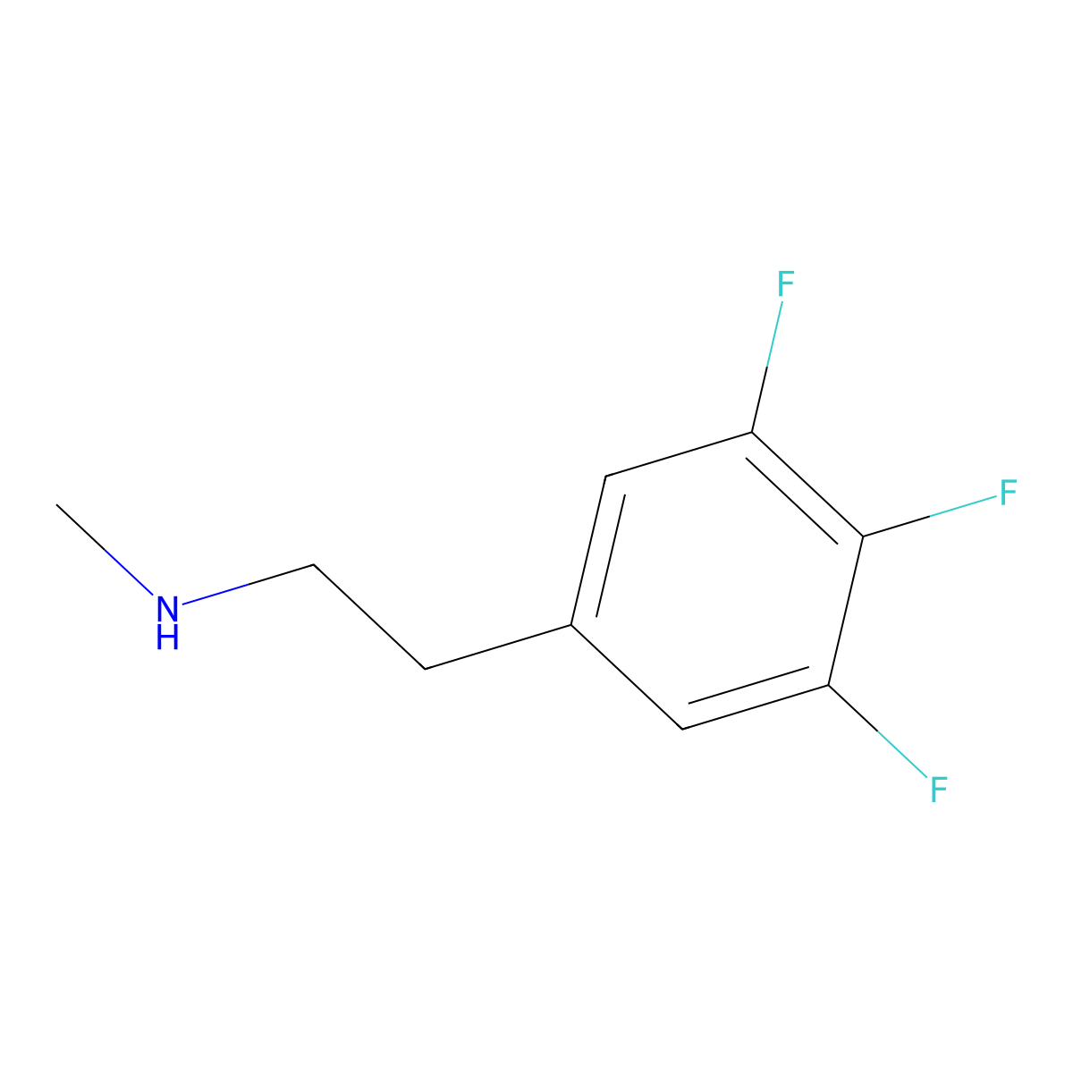Methyl[2-(3,4,5-trifluorophenyl)ethyl]amine molecular structure, CAS 1343302-54-4
