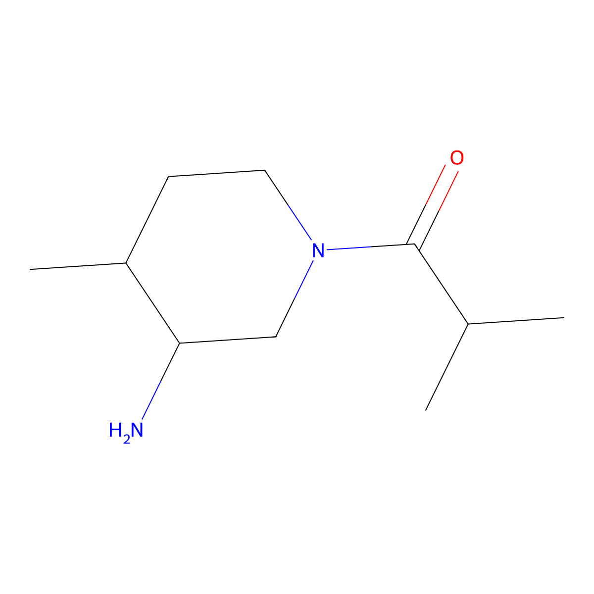1-(3-Amino-4-methylpiperidin-1-yl)-2-methylpropan-1-one molecular structure, CAS 1343303-13-8