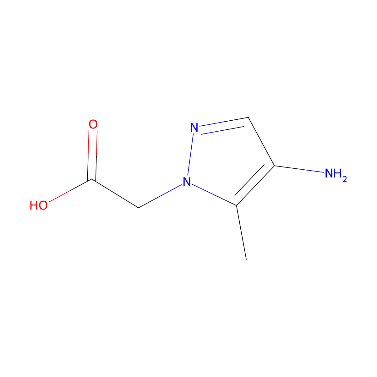 2-(4-amino-5-methyl-1H-pyrazol-1-yl)acetic acid molecular structure, CAS 1343304-07-3