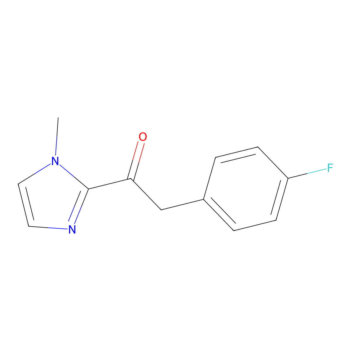 2-(4-fluorophenyl)-1-(1-methyl-1H-imidazol-2-yl)ethan-1-one molecular structure, CAS 1343304-63-1