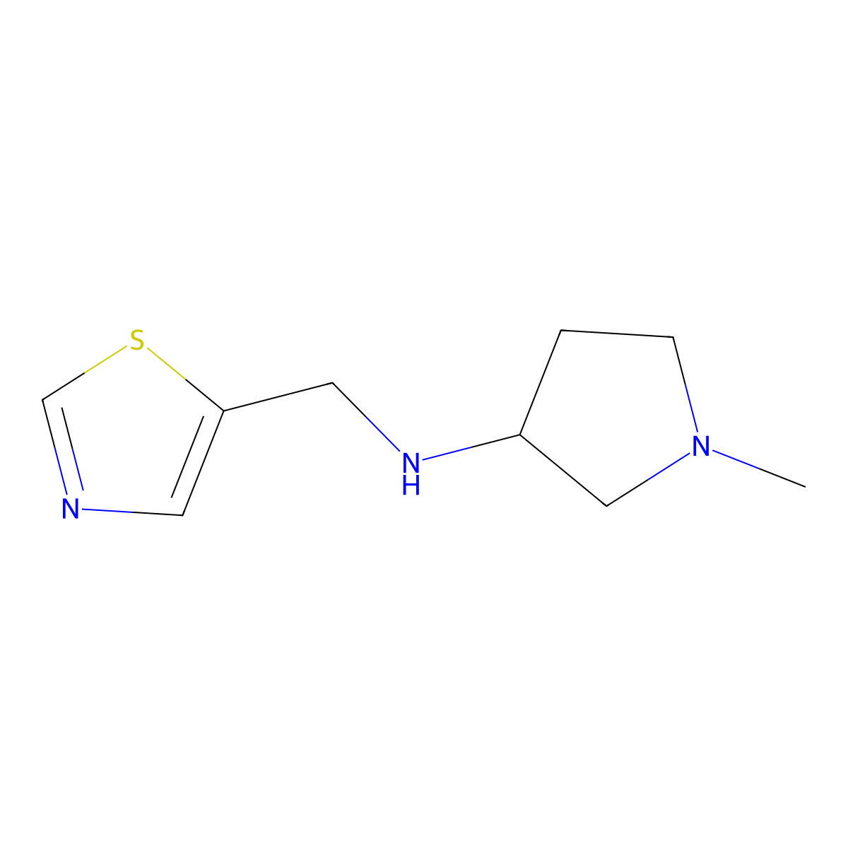 1-Methyl-N-(thiazol-5-ylmethyl)pyrrolidin-3-amine molecular structure, CAS 1343305-73-6