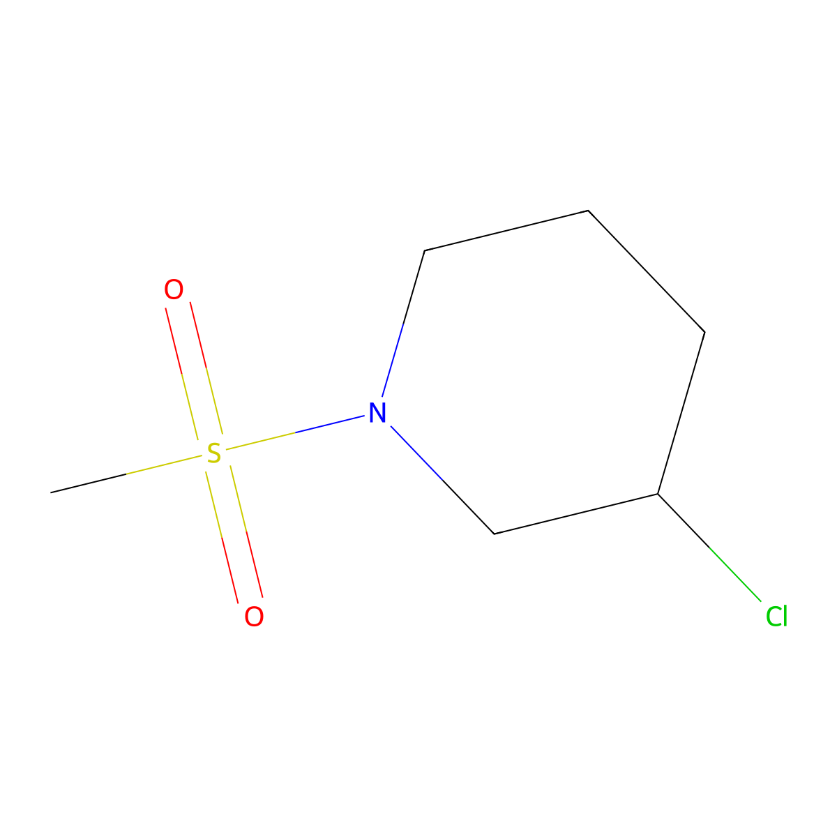 3-Chloro-1-methanesulfonylpiperidine molecular structure, CAS 1343308-43-9