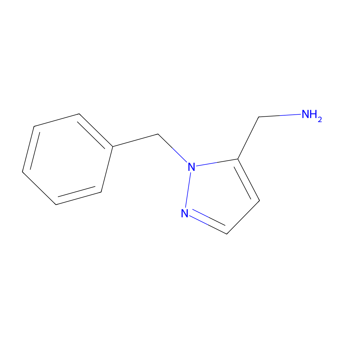(1-benzyl-1H-pyrazol-5-yl)methanamine molecular structure, CAS 1343311-78-3