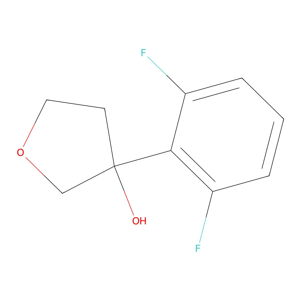 3-(2,6-Difluorophenyl)tetrahydro-3-furanol molecular structure, CAS 1343312-25-3