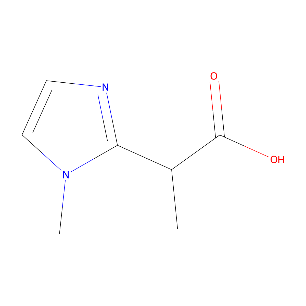 2-(1-methyl-1H-imidazol-2-yl)propanoic acid molecular structure, CAS 1343312-31-1