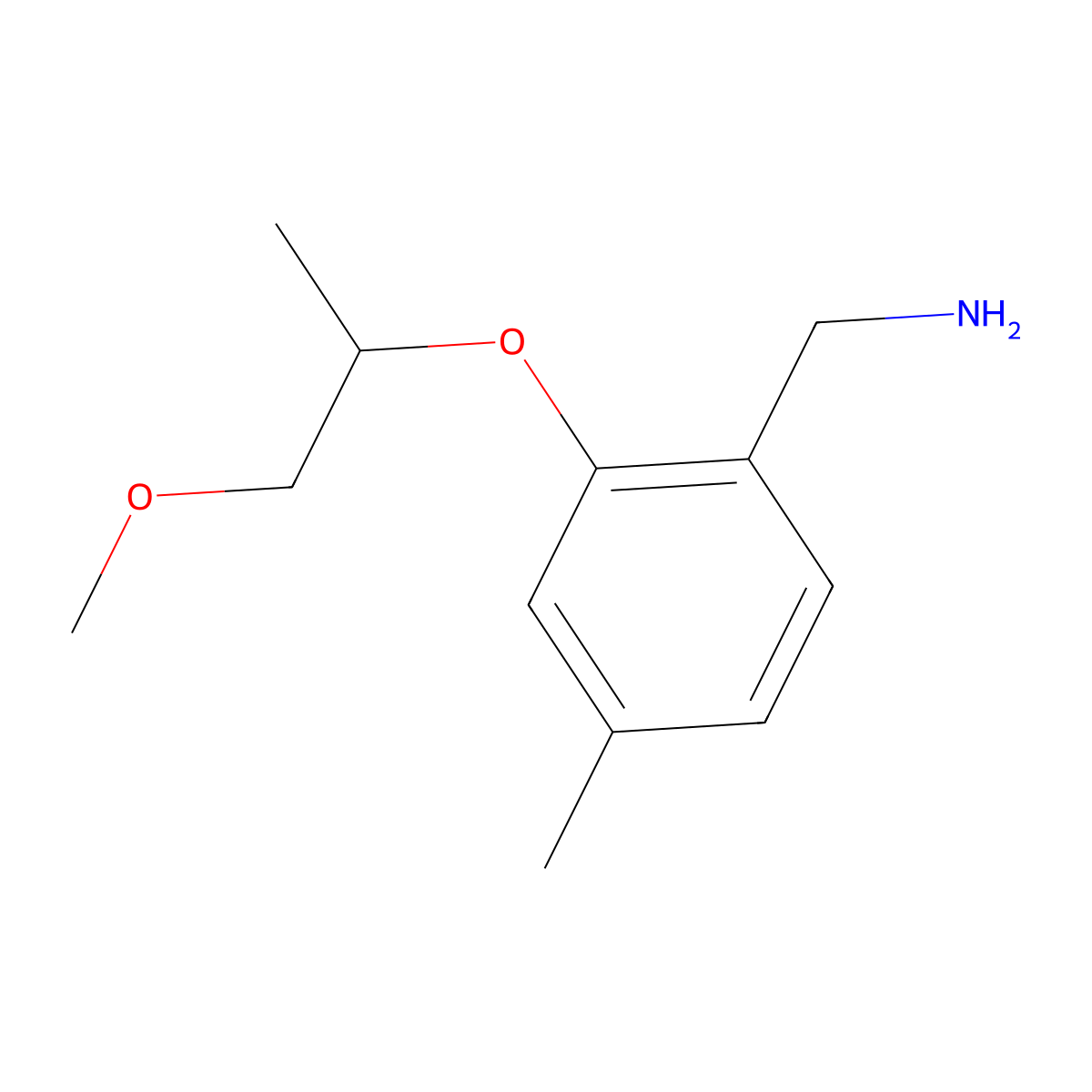 {2-[(1-Methoxypropan-2-yl)oxy]-4-methylphenyl}methanamine molecular structure, CAS 1343313-05-2