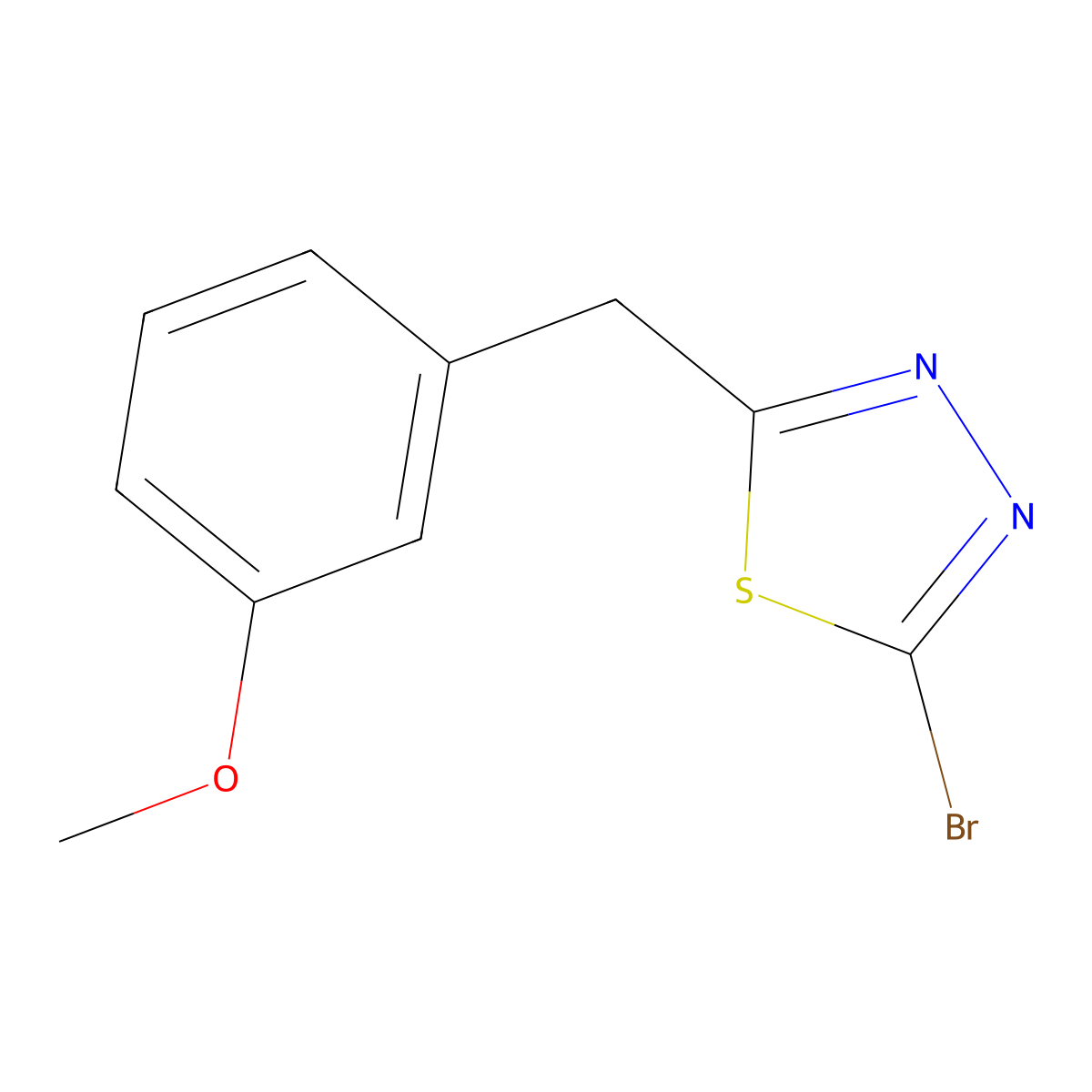 2-Bromo-5-(3-methoxybenzyl)-1,3,4-thiadiazole molecular structure, CAS 1343315-85-4