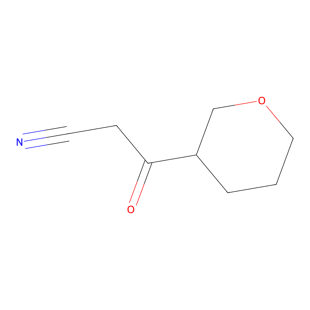 3-(Oxan-3-yl)-3-oxopropanenitrile molecular structure, CAS 1343316-35-7