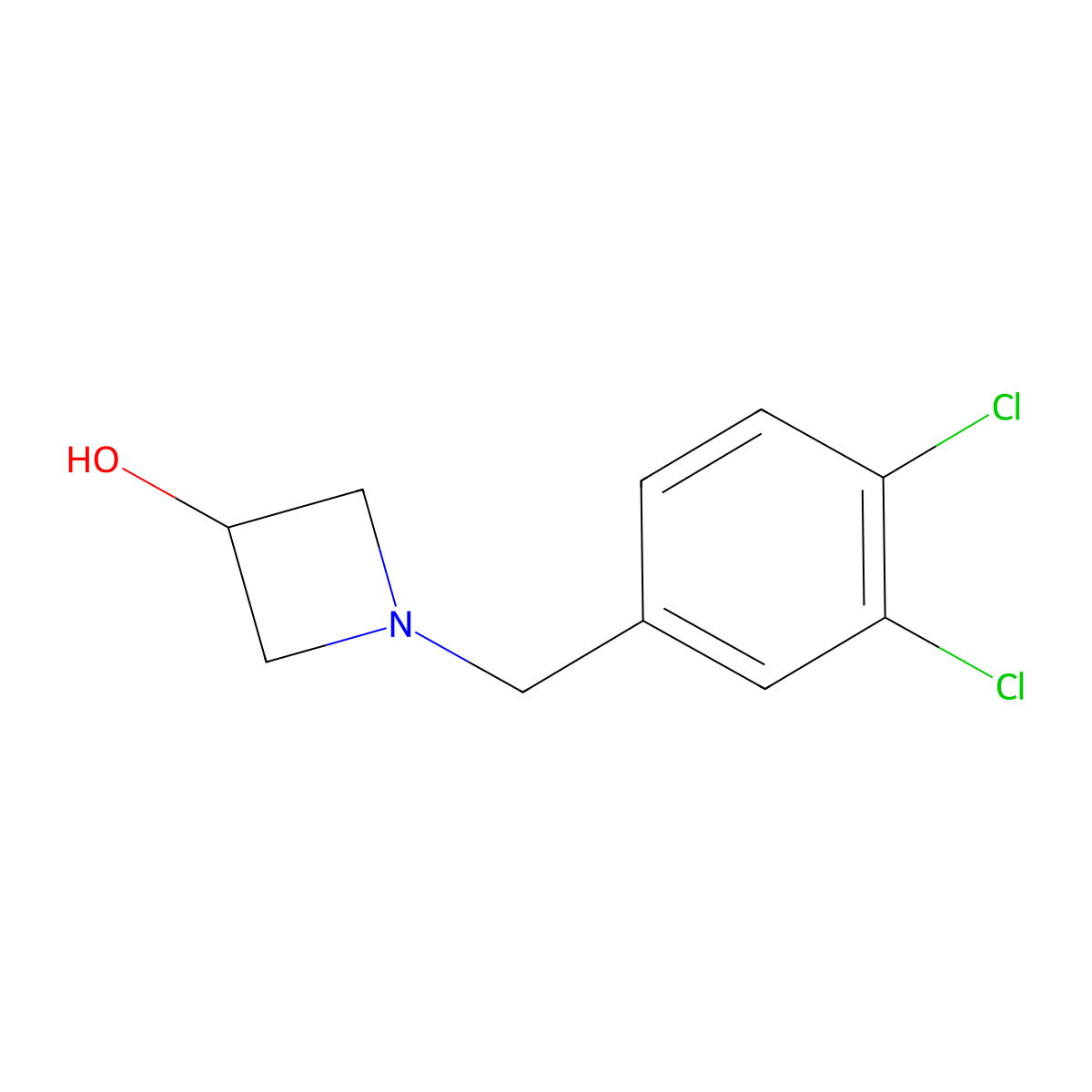 1-[(3,4-Dichlorophenyl)methyl]azetidin-3-ol molecular structure, CAS 1343317-60-1