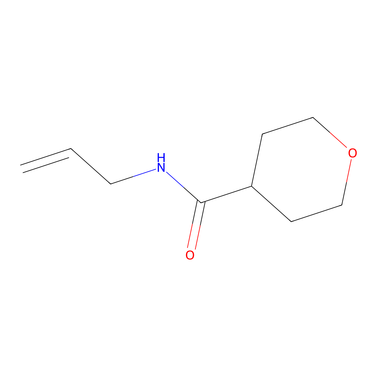 N-allyltetrahydro-2H-pyran-4-carboxamide molecular structure, CAS 1343318-15-9
