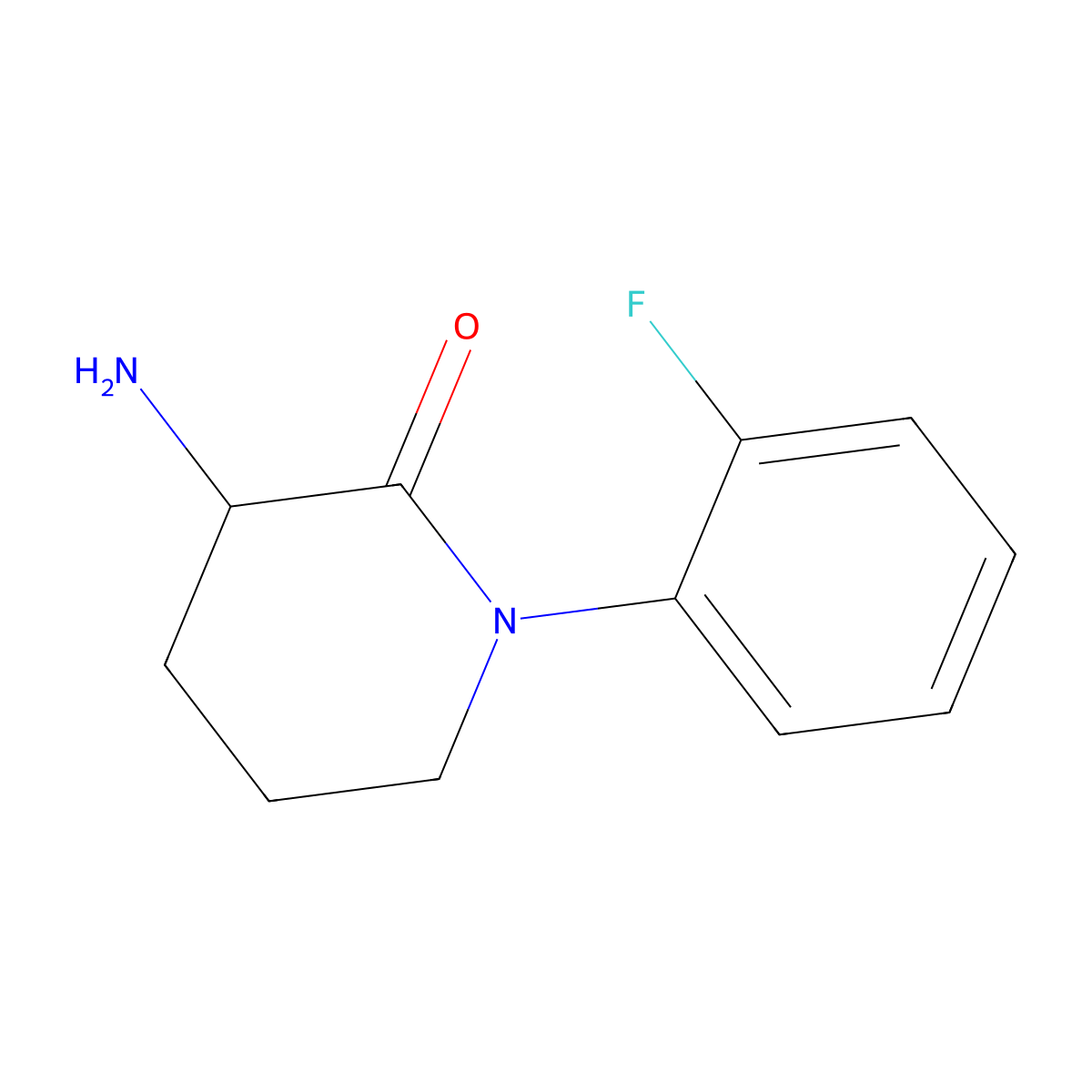 3-Amino-1-(2-fluorophenyl)piperidin-2-one molecular structure, CAS 1343318-18-2