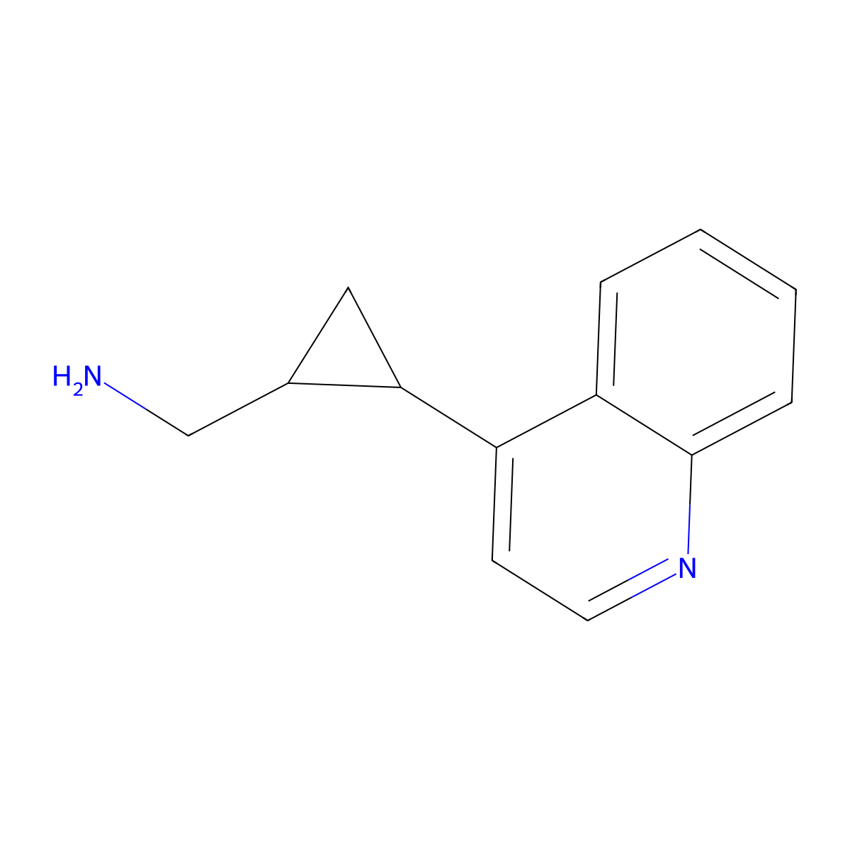 (2-(Quinolin-4-yl)cyclopropyl)methanamine molecular structure, CAS 1343322-30-4