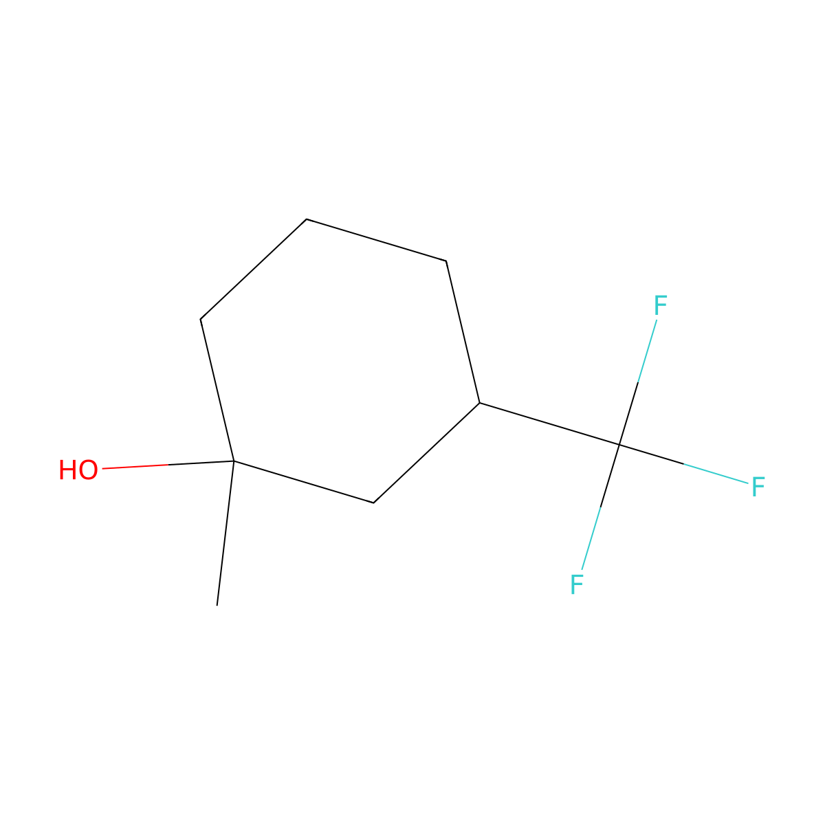 1-Methyl-3-(trifluoromethyl)cyclohexan-1-ol molecular structure, CAS 1343325-22-3