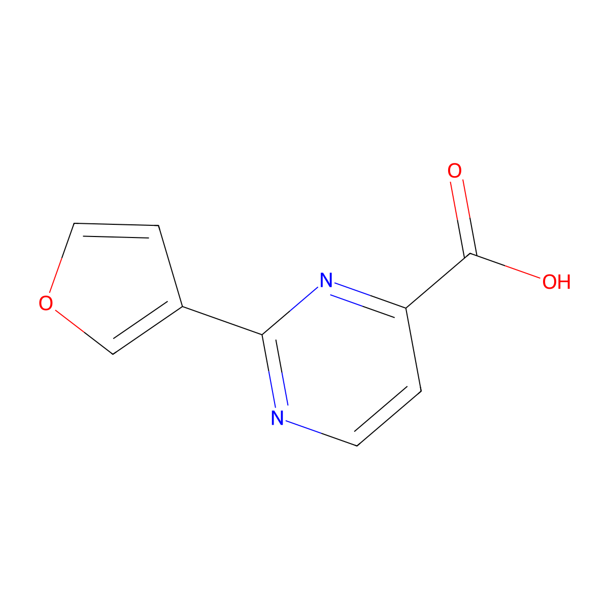 2-(Furan-3-yl)pyrimidine-4-carboxylic acid molecular structure, CAS 1343325-43-8