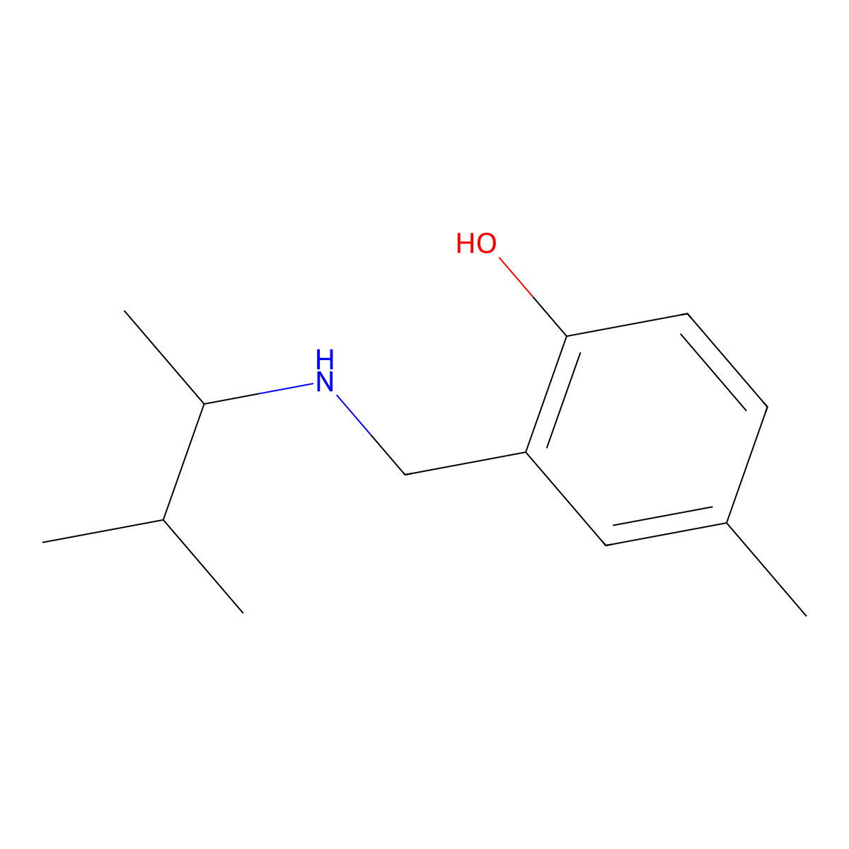 4-Methyl-2-{[(3-methylbutan-2-yl)amino]methyl}phenol molecular structure, CAS 1343328-66-4