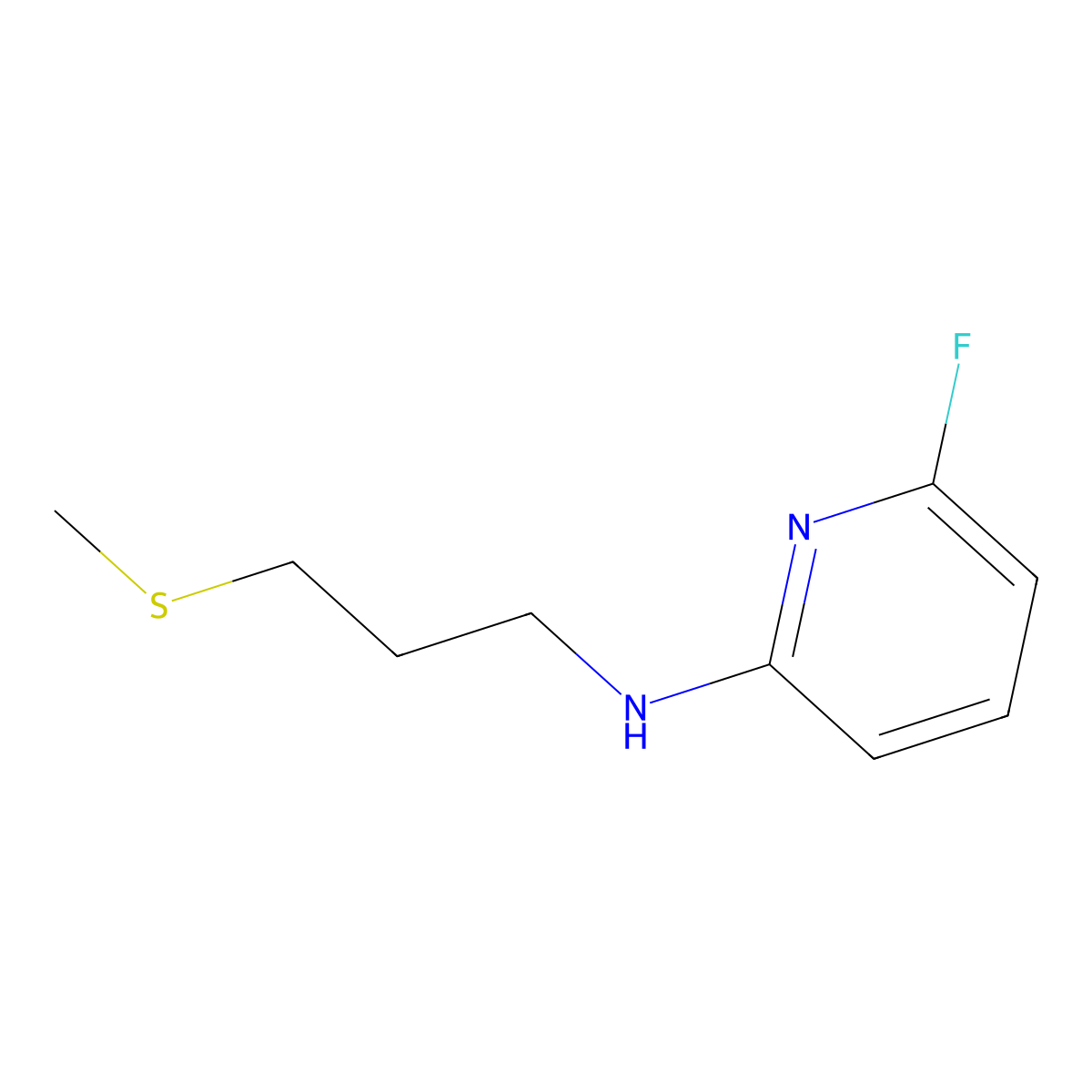 6-Fluoro-N-[3-(methylsulfanyl)propyl]pyridin-2-amine molecular structure, CAS 1343329-61-2