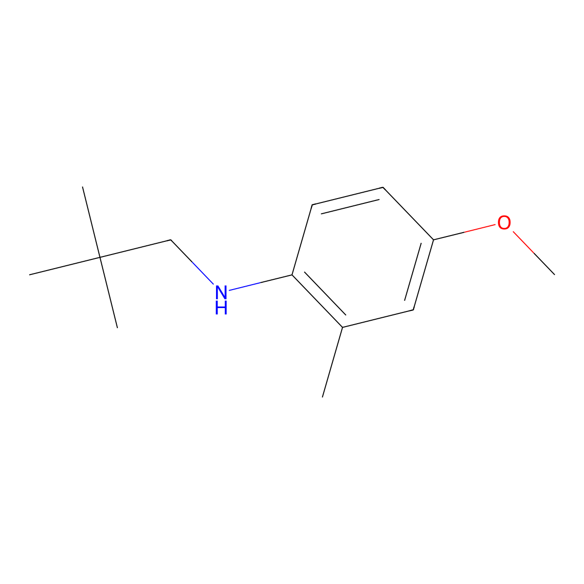 N-(2,2-dimethylpropyl)-4-methoxy-2-methylaniline molecular structure, CAS 1343334-68-8