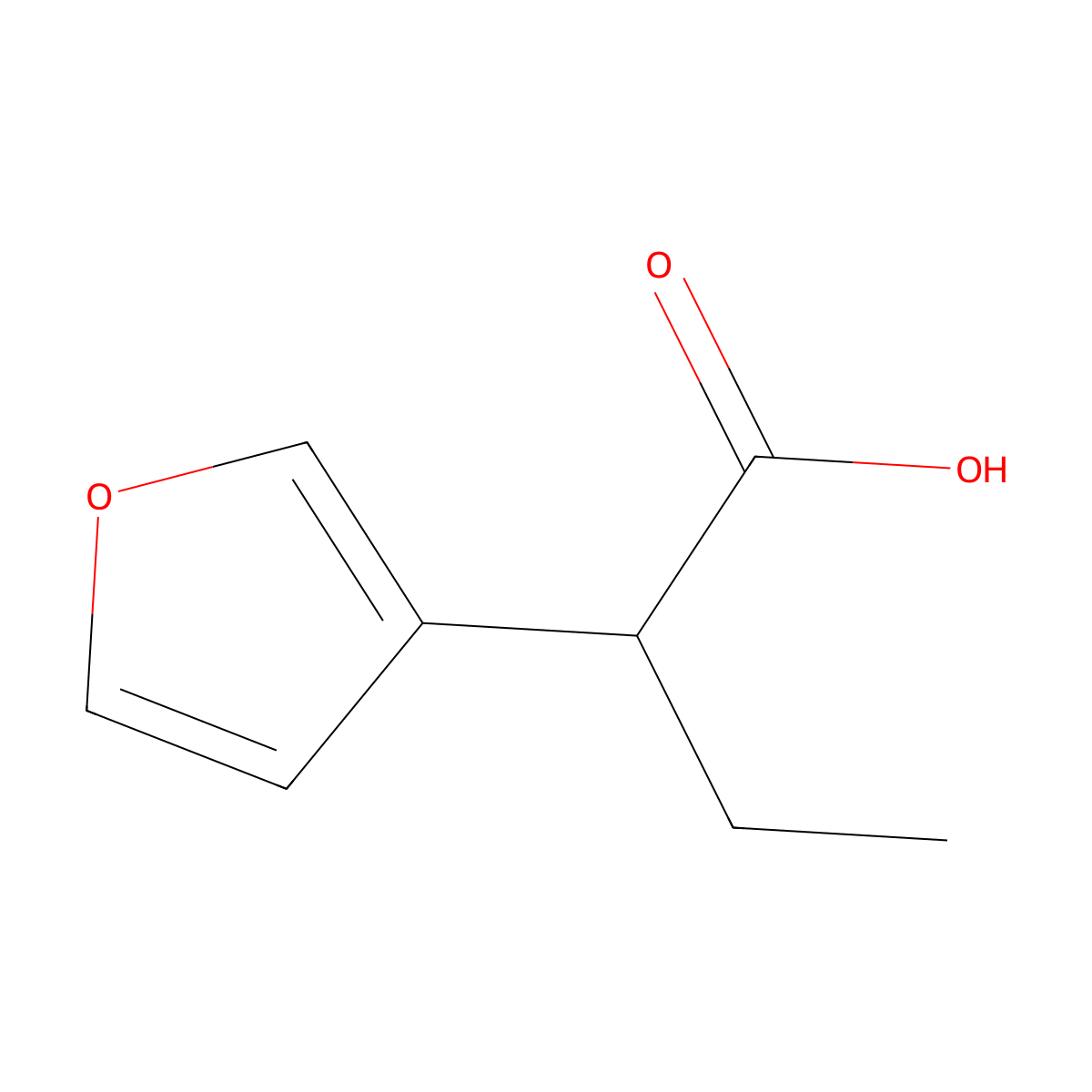 2-(Furan-3-yl)butanoic acid molecular structure, CAS 1343336-44-6