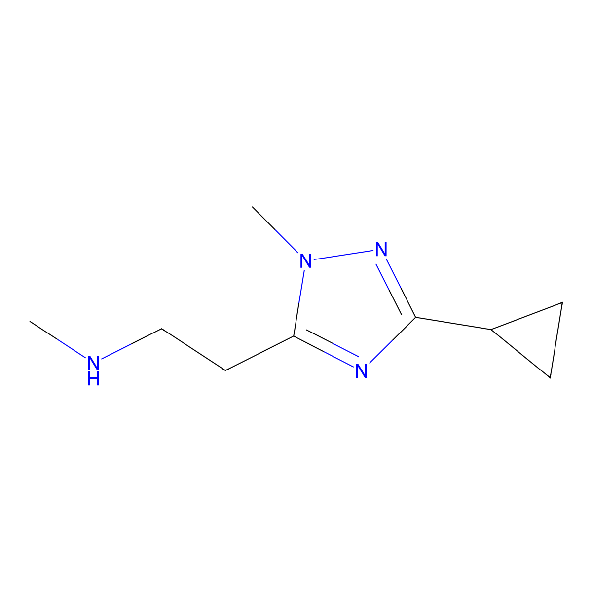 2-(3-Cyclopropyl-1-methyl-1h-1,2,4-triazol-5-yl)-N-methylethan-1-amine molecular structure, CAS 1343336-63-9