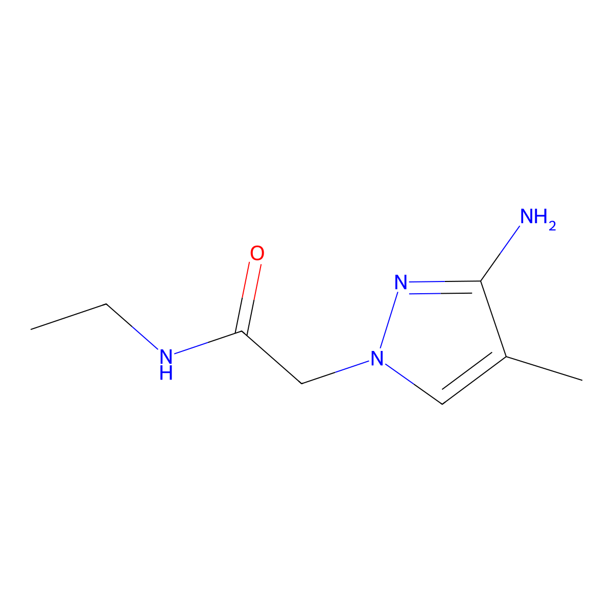 2-(3-amino-4-methyl-1H-pyrazol-1-yl)-N-ethylacetamide molecular structure, CAS 1343336-71-9