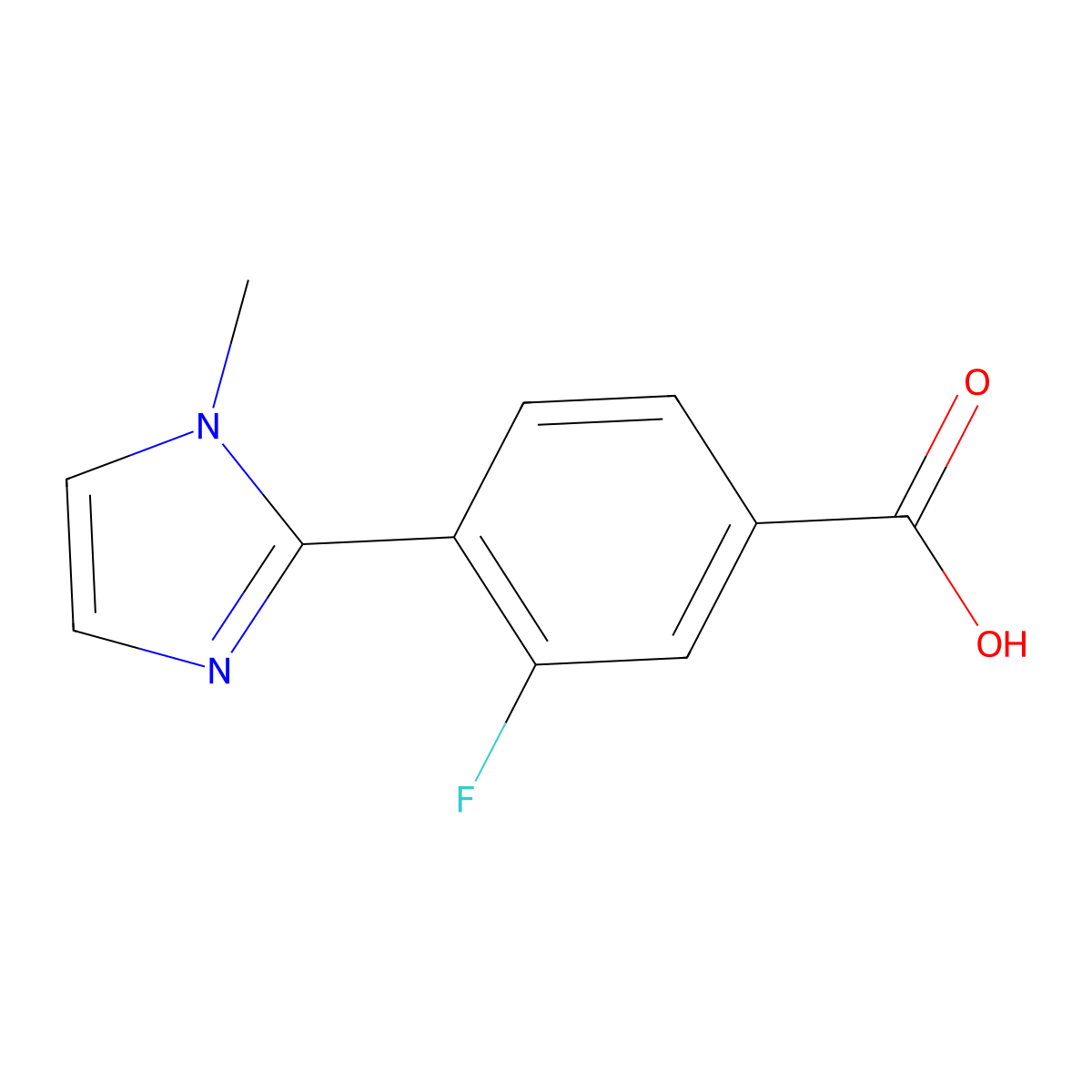 3-Fluoro-4-(1-methyl-1h-imidazol-2-yl)benzoic acid molecular structure, CAS 1343337-32-5