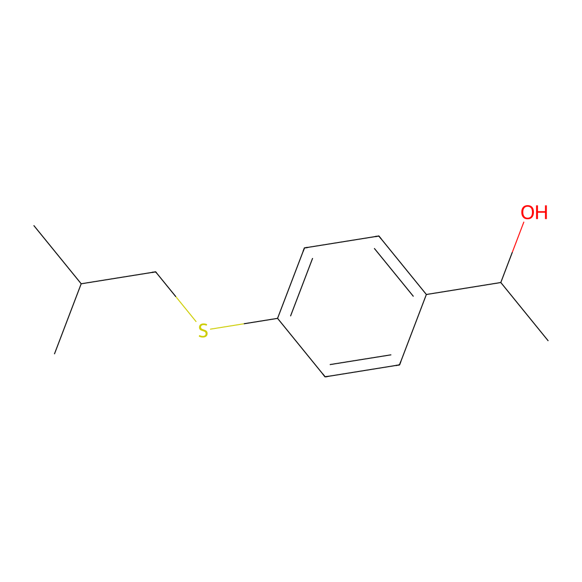 1-(4-(Isobutylthio)phenyl)ethanol molecular structure, CAS 1343337-38-1