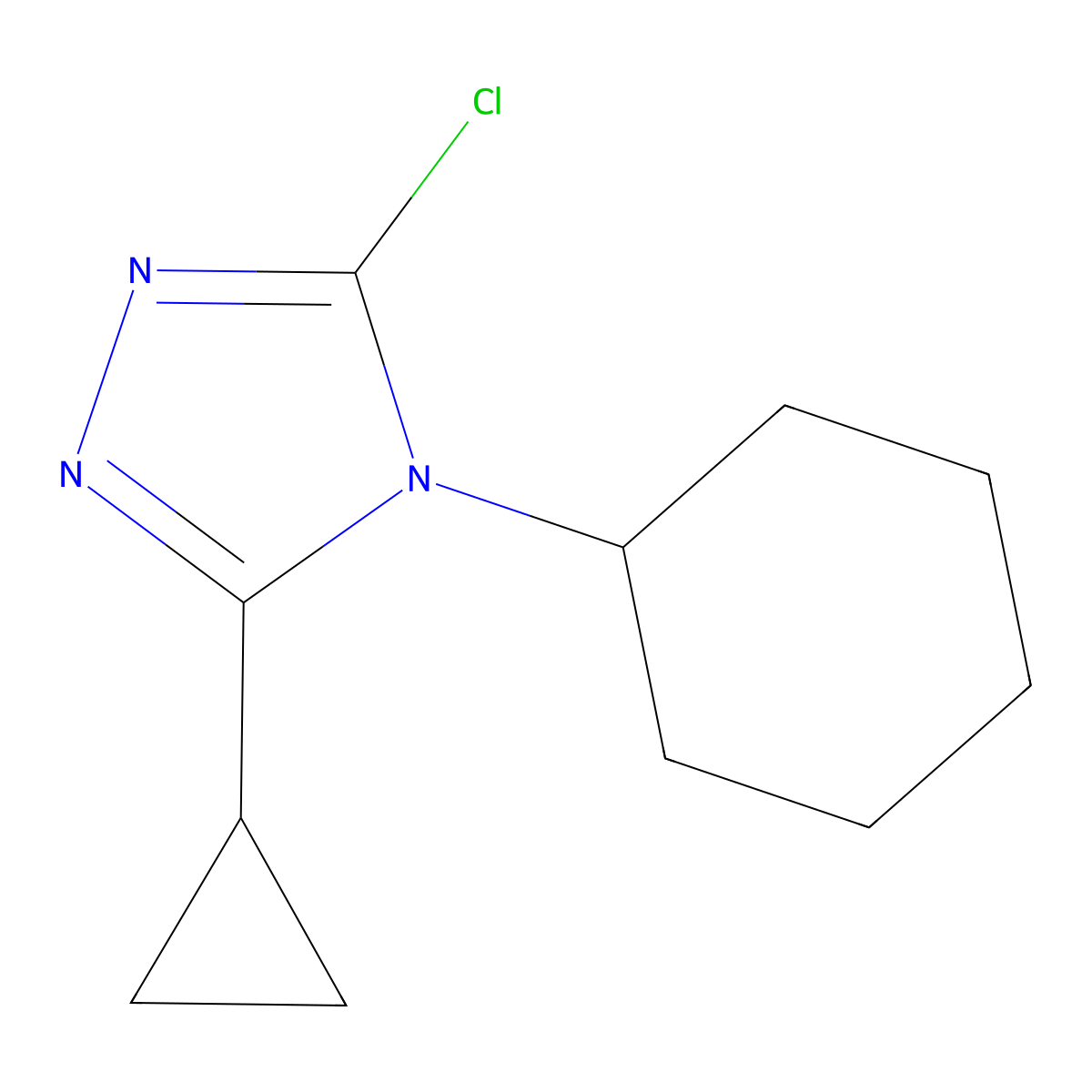 3-chloro-4-cyclohexyl-5-cyclopropyl-4H-1,2,4-triazole molecular structure, CAS 1343338-28-2