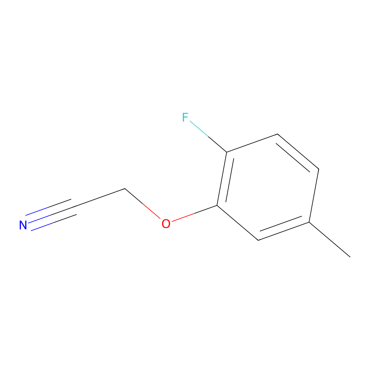 2-(2-Fluoro-5-methyl-phenoxy)acetonitrile molecular structure, CAS 1343339-45-6