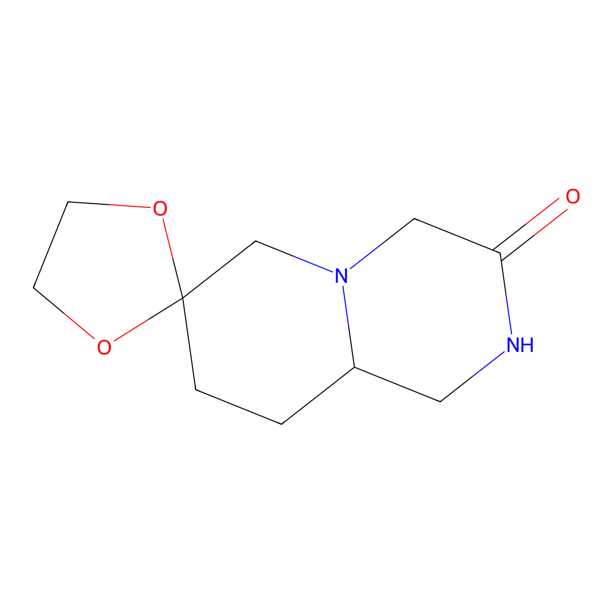 Hexahydrospiro[[1,3]dioxolane-2,7'-pyrido[1,2-a]pyrazin]-3'(2'H)-one molecular structure, CAS 134334-36-4