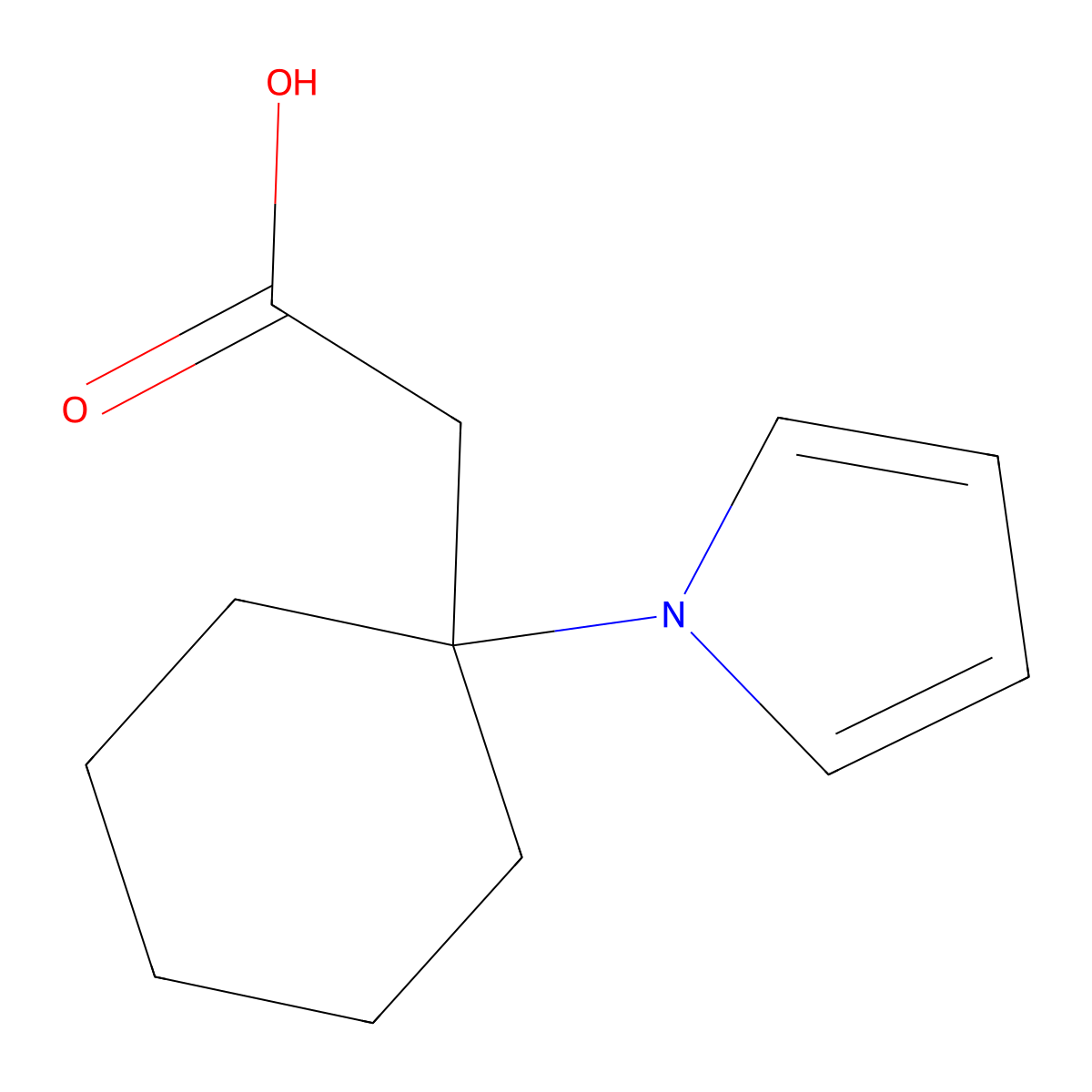 [1-(1H-pyrrol-1-yl)cyclohexyl]acetic acid molecular structure, CAS 1343341-85-4