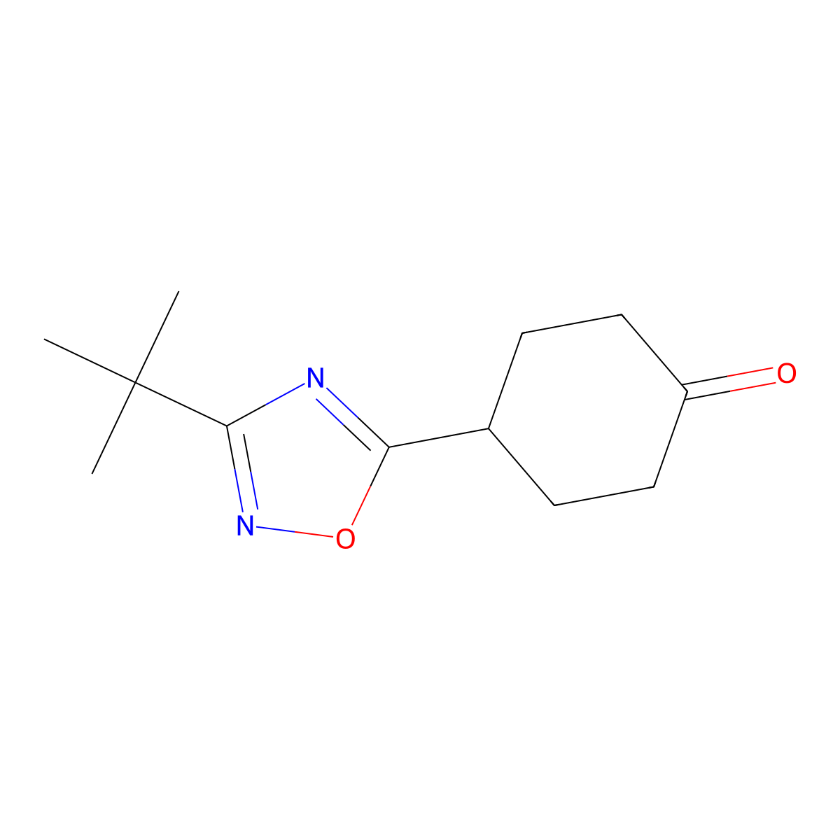 4-(3-Tert-butyl-1,2,4-oxadiazol-5-yl)cyclohexan-1-one molecular structure, CAS 1343343-22-5