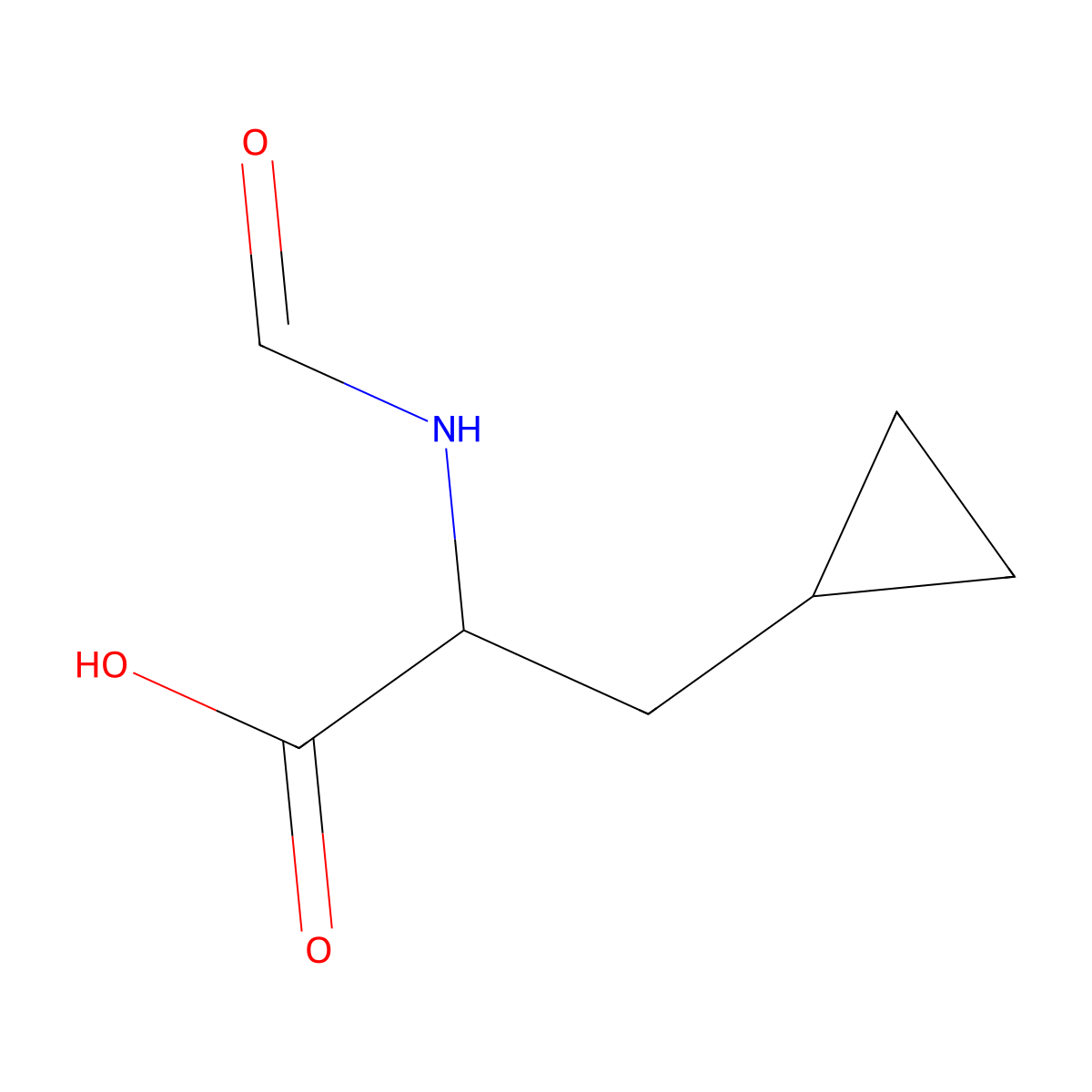 3-Cyclopropyl-2-formamidopropanoic acid molecular structure, CAS 1343347-12-5