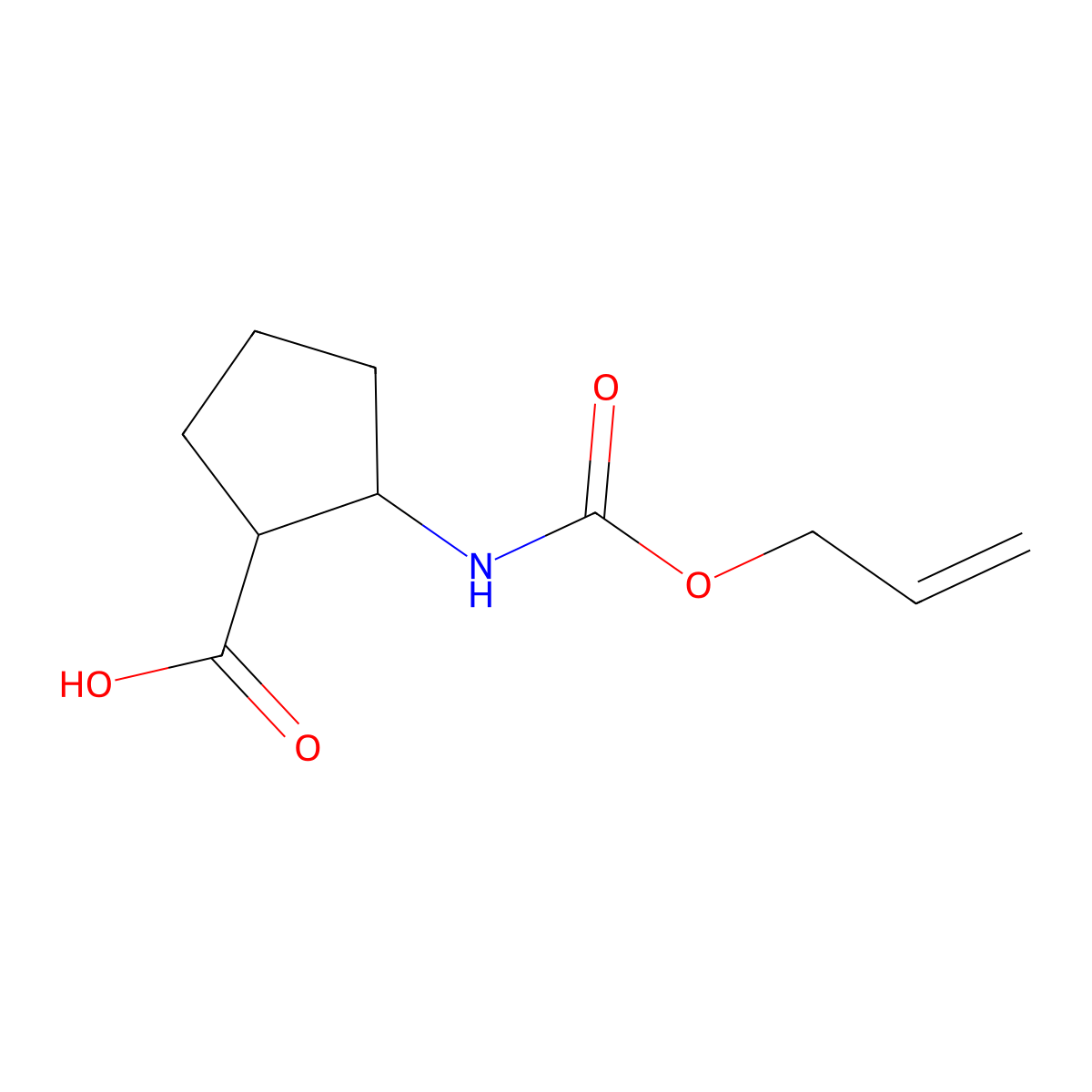 2-{[(Prop-2-en-1-yloxy)carbonyl]amino}cyclopentane-1-carboxylic acid molecular structure, CAS 1343347-19-2