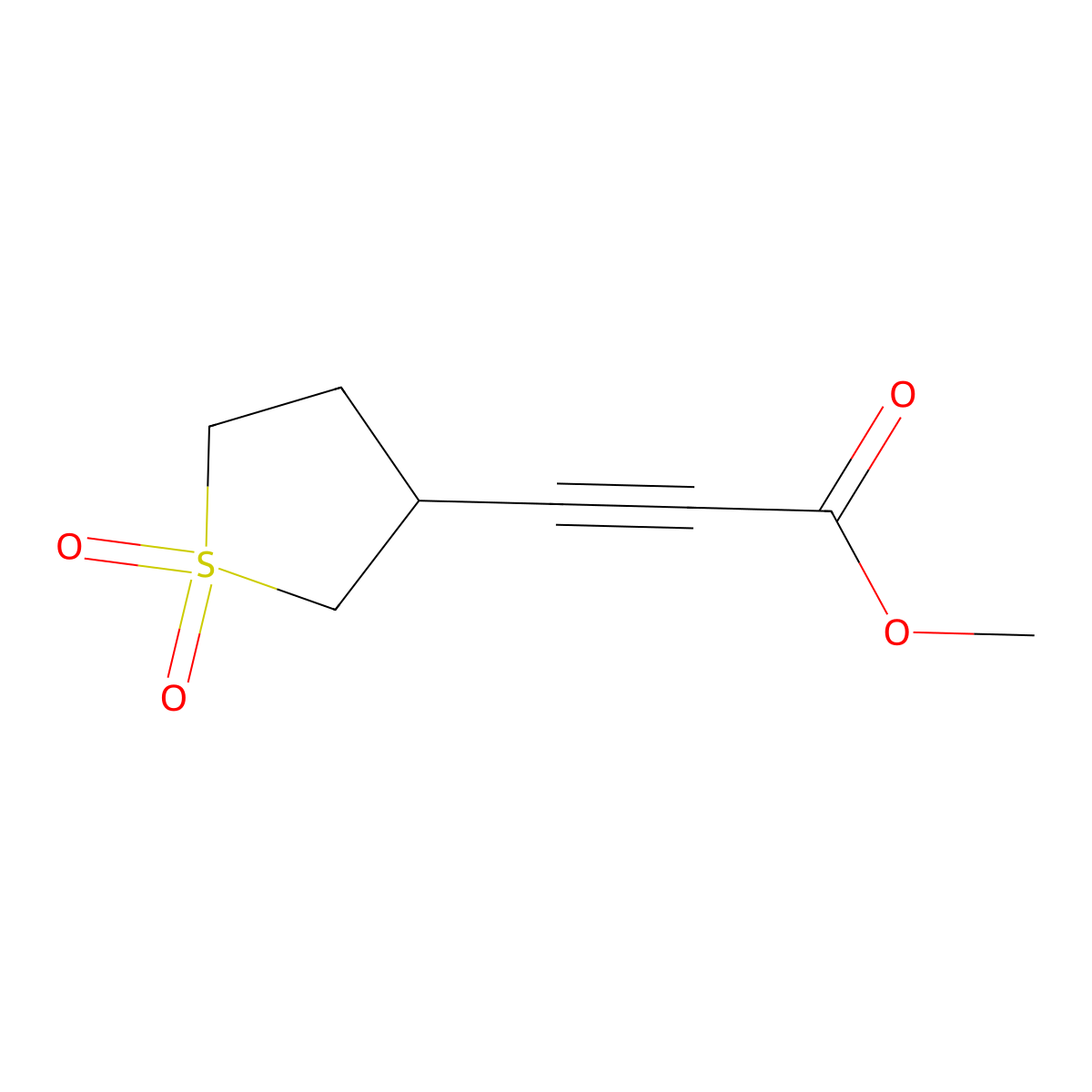 Methyl 3-(1,1-dioxidotetrahydrothiophen-3-yl)propiolate molecular structure, CAS 1343349-60-9