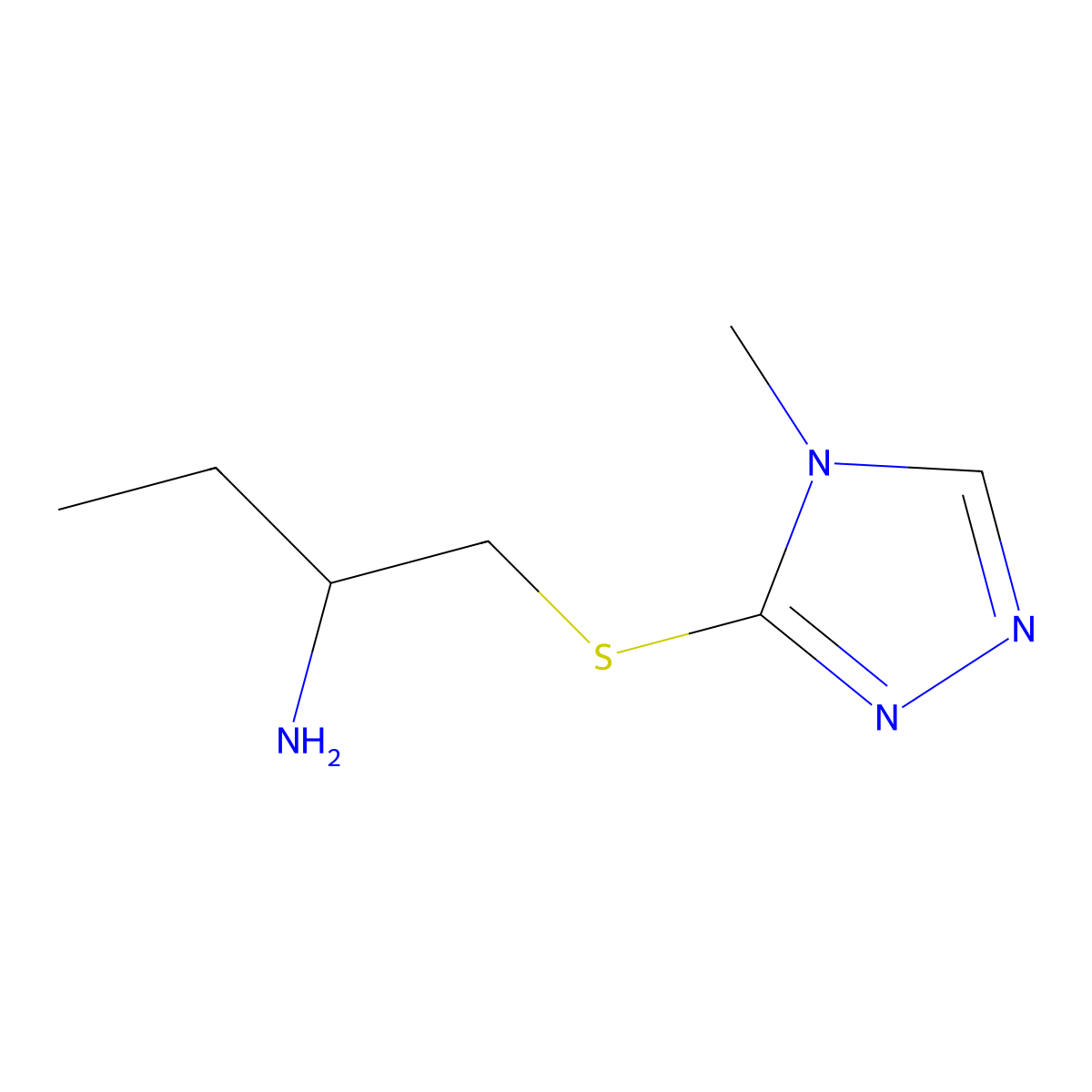1-((4-Methyl-4h-1,2,4-triazol-3-yl)thio)butan-2-amine molecular structure, CAS 1343350-27-5