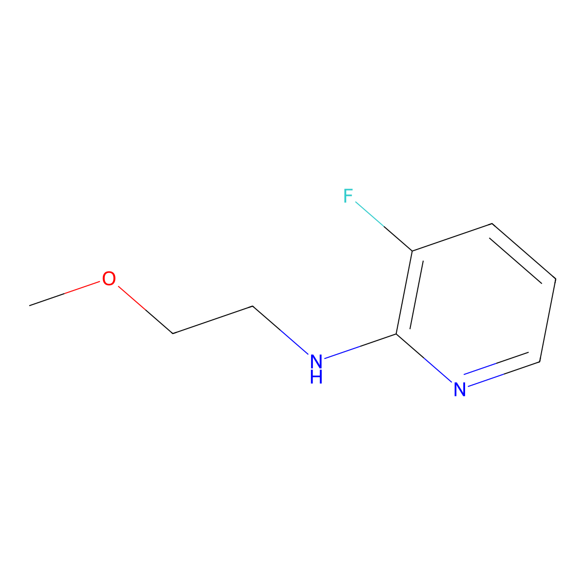 3-fluoro-N-(2-methoxyethyl)pyridin-2-amine molecular structure, CAS 1343351-48-3