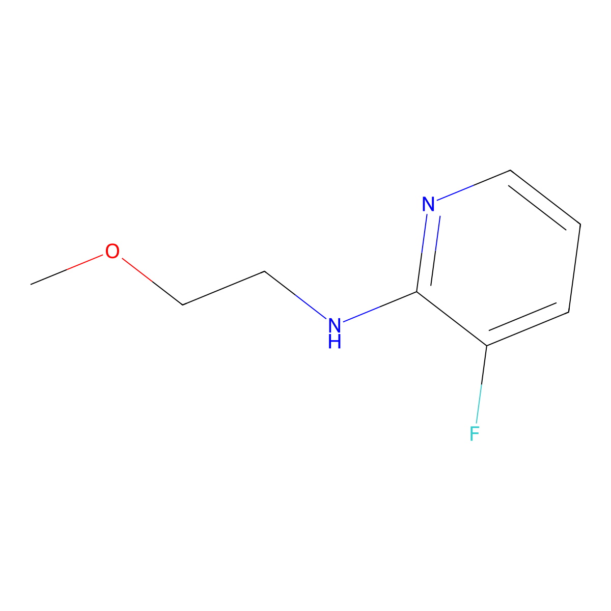 3-fluoro-N-(2-methoxyethyl)pyridin-2-amine molecular structure, CAS 1343351-48-3