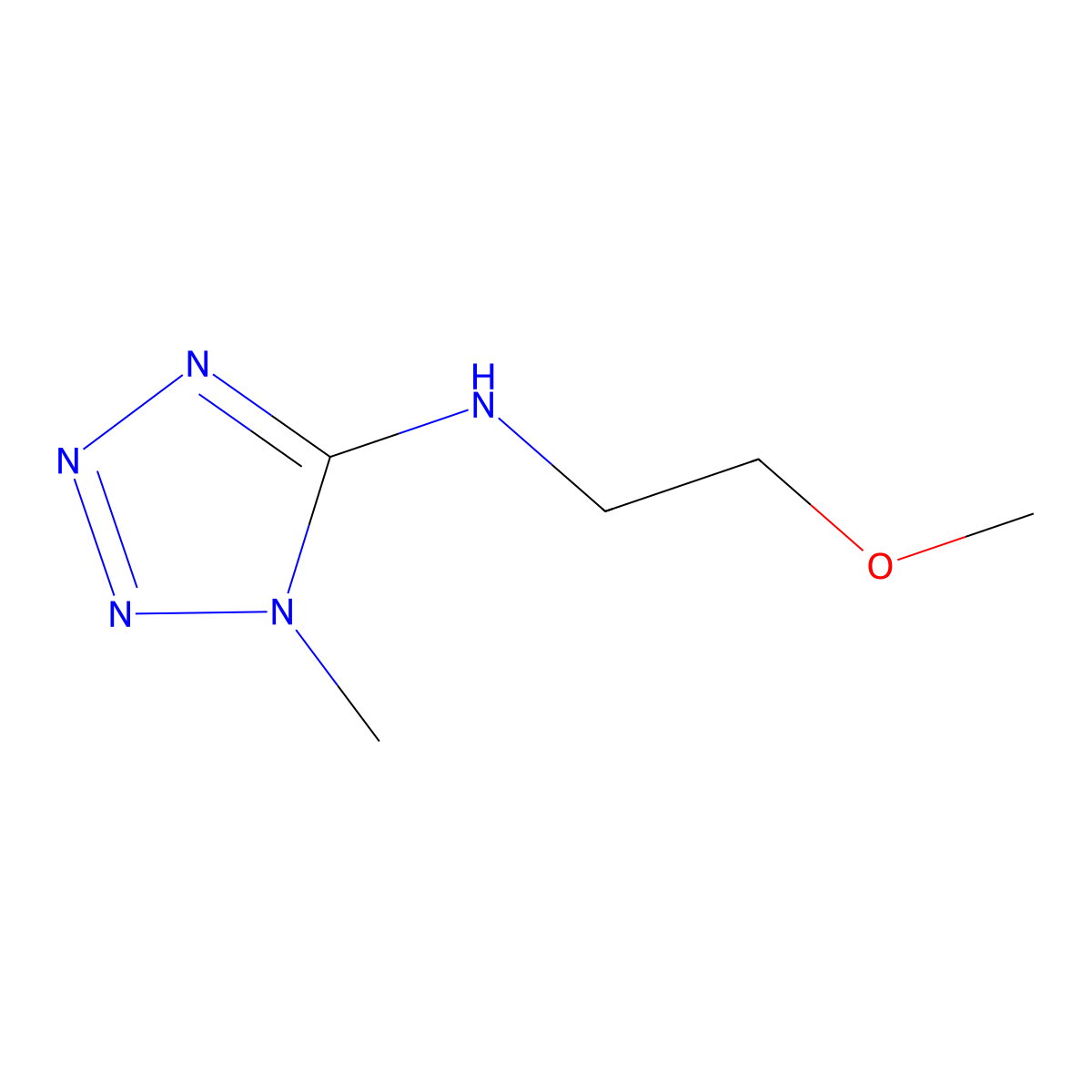 N-(2-methoxyethyl)-1-methyl-1H-1,2,3,4-tetrazol-5-amine molecular structure, CAS 1343352-34-0