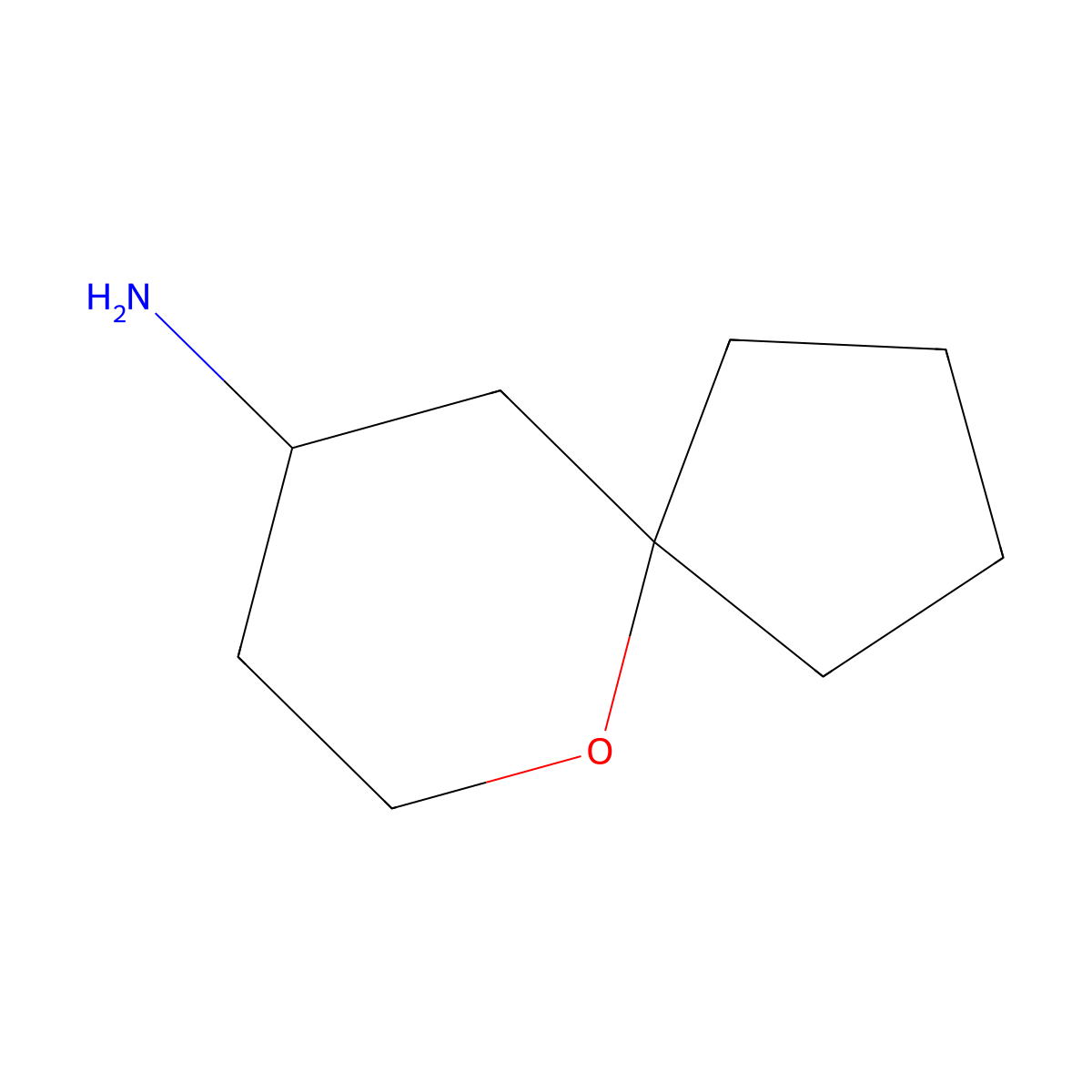 6-Oxaspiro(4.5)decan-9-amine molecular structure, CAS 1343353-82-1